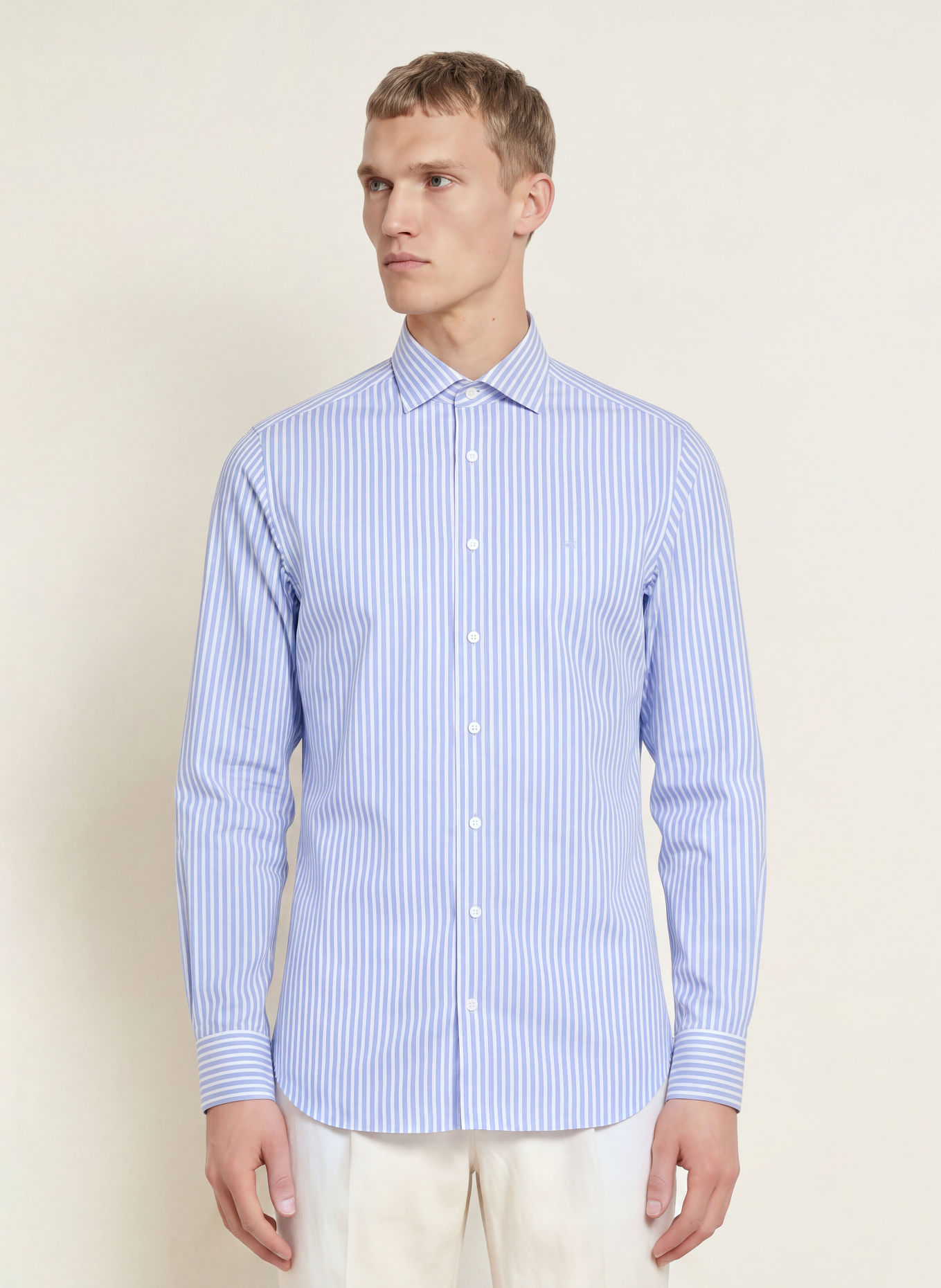 HACKETT LONDON Overhemd Tailored Fit: LICHTBLAUW / WIT