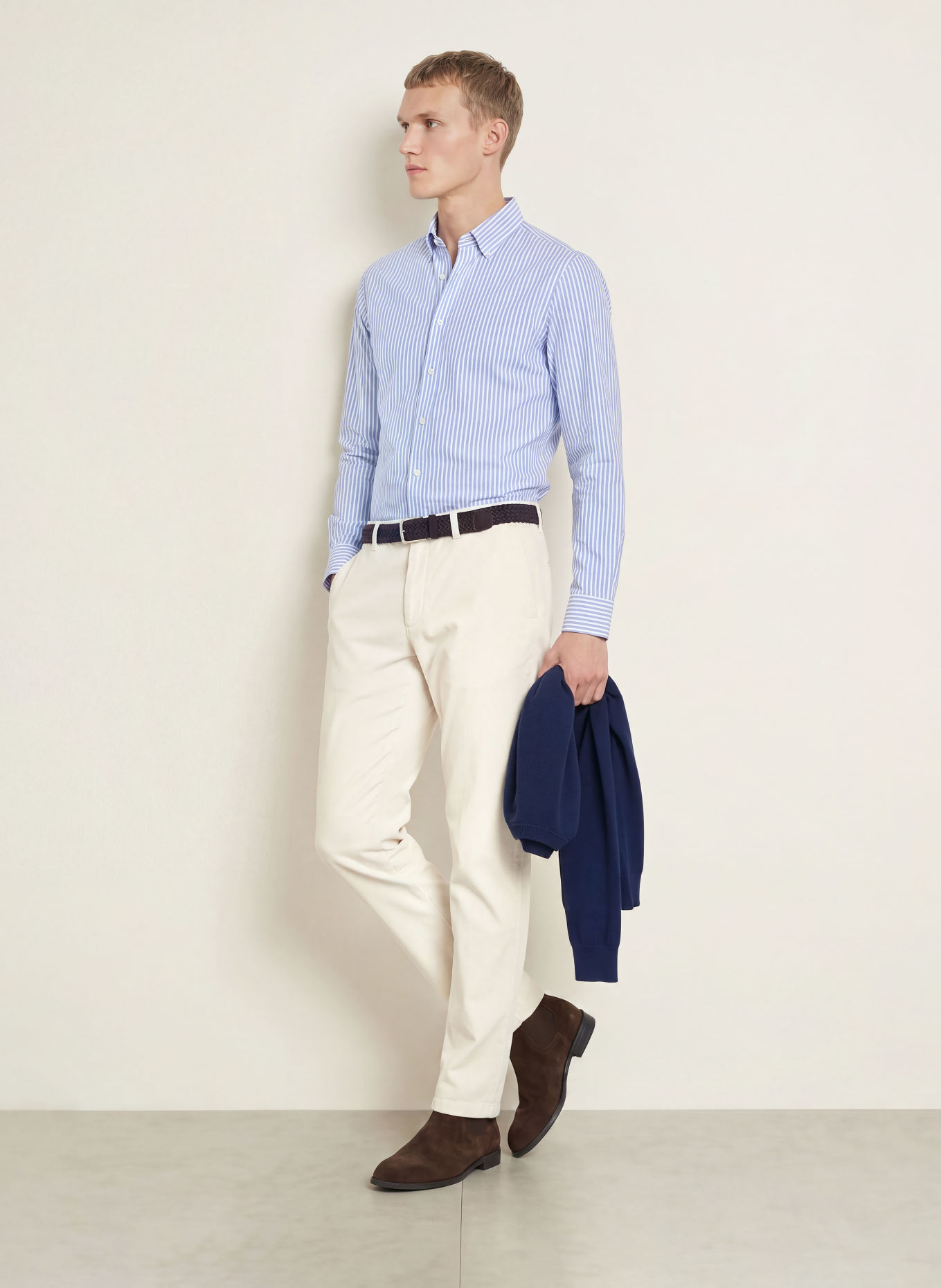 HACKETT LONDON Overhemd Tailored Fit: LICHTBLAUW / WIT