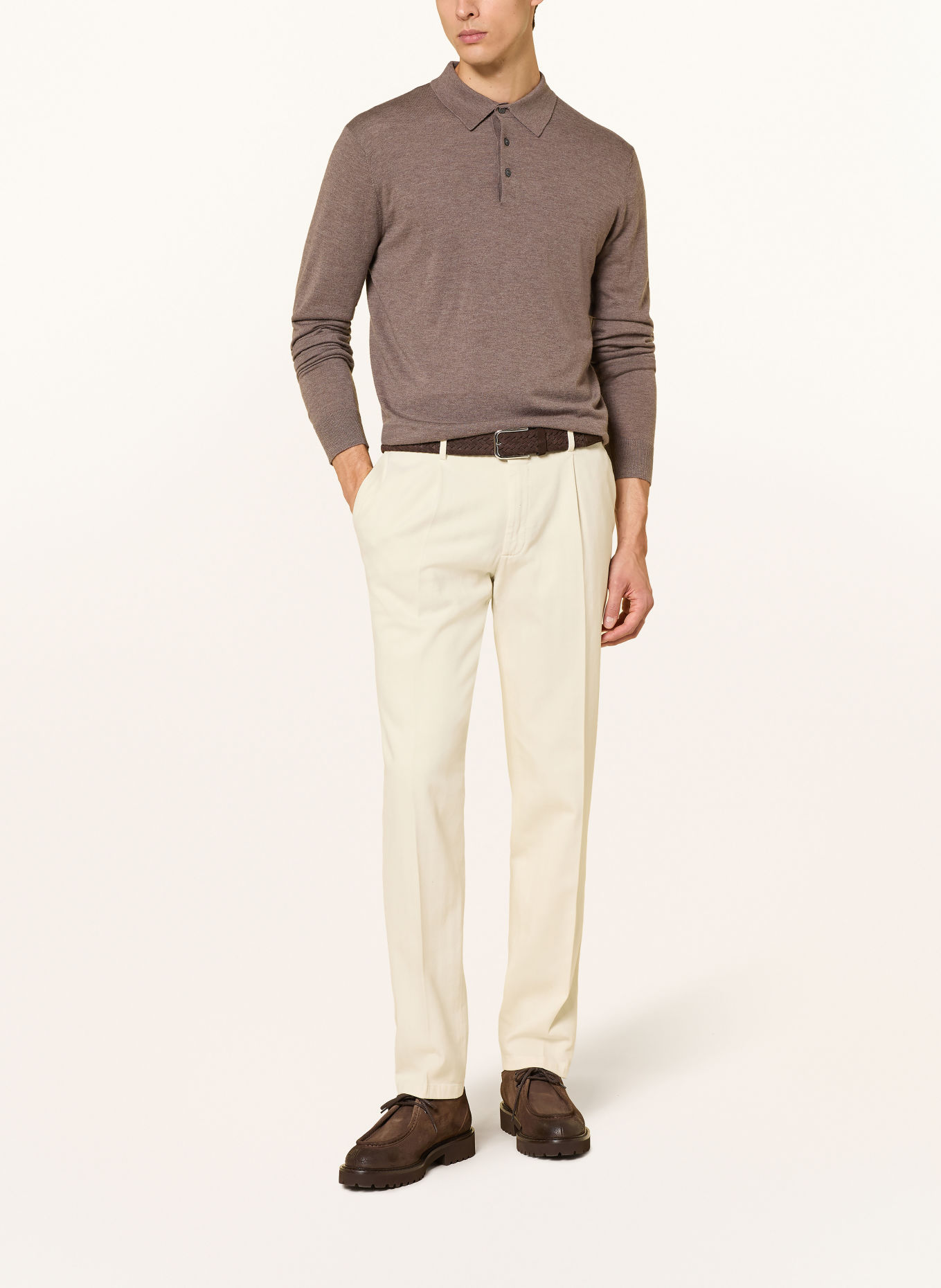 HACKETT LONDON Strikket polo: TAUPE