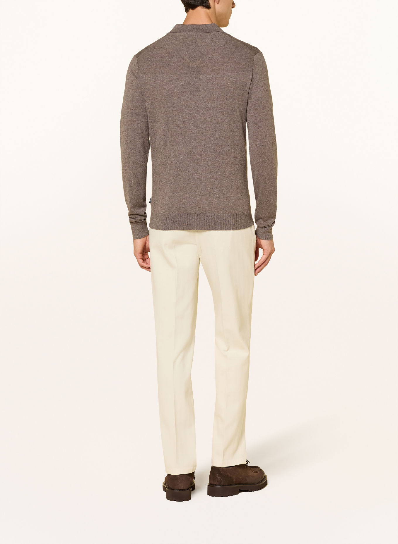 HACKETT LONDON Strikket polo: TAUPE