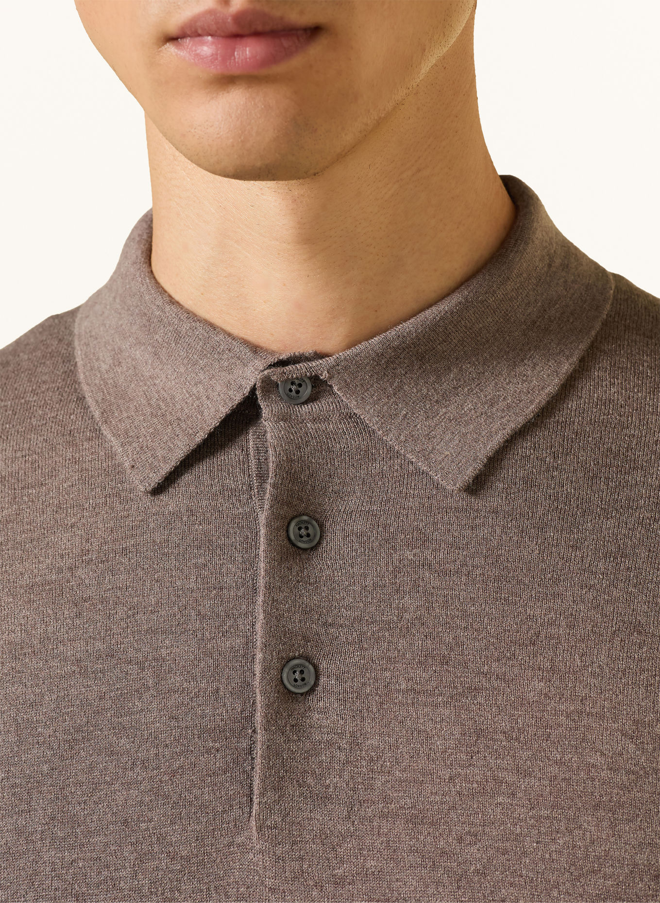 HACKETT LONDON Strikket polo: TAUPE