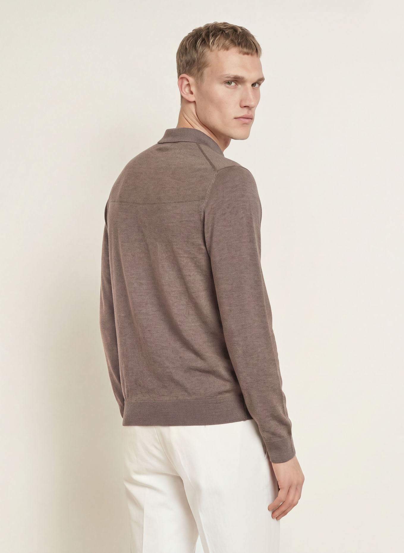 HACKETT LONDON Strikket polo: TAUPE