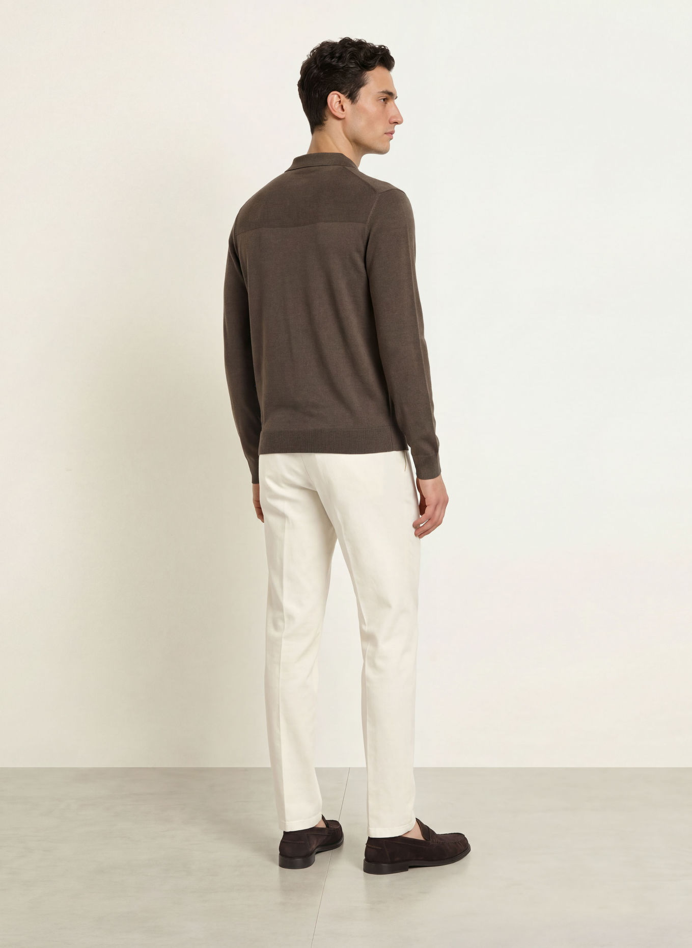 HACKETT LONDON Gebreid poloshirt: KAKI