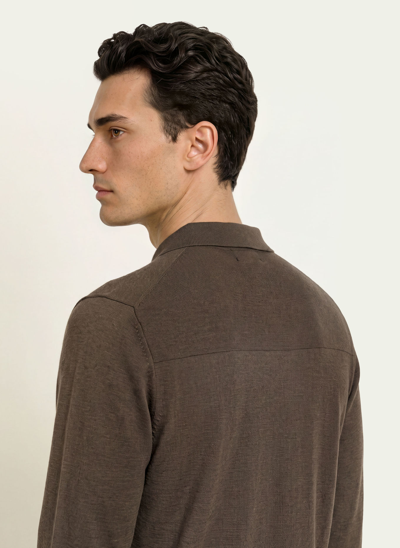 HACKETT LONDON Gebreid poloshirt: KAKI