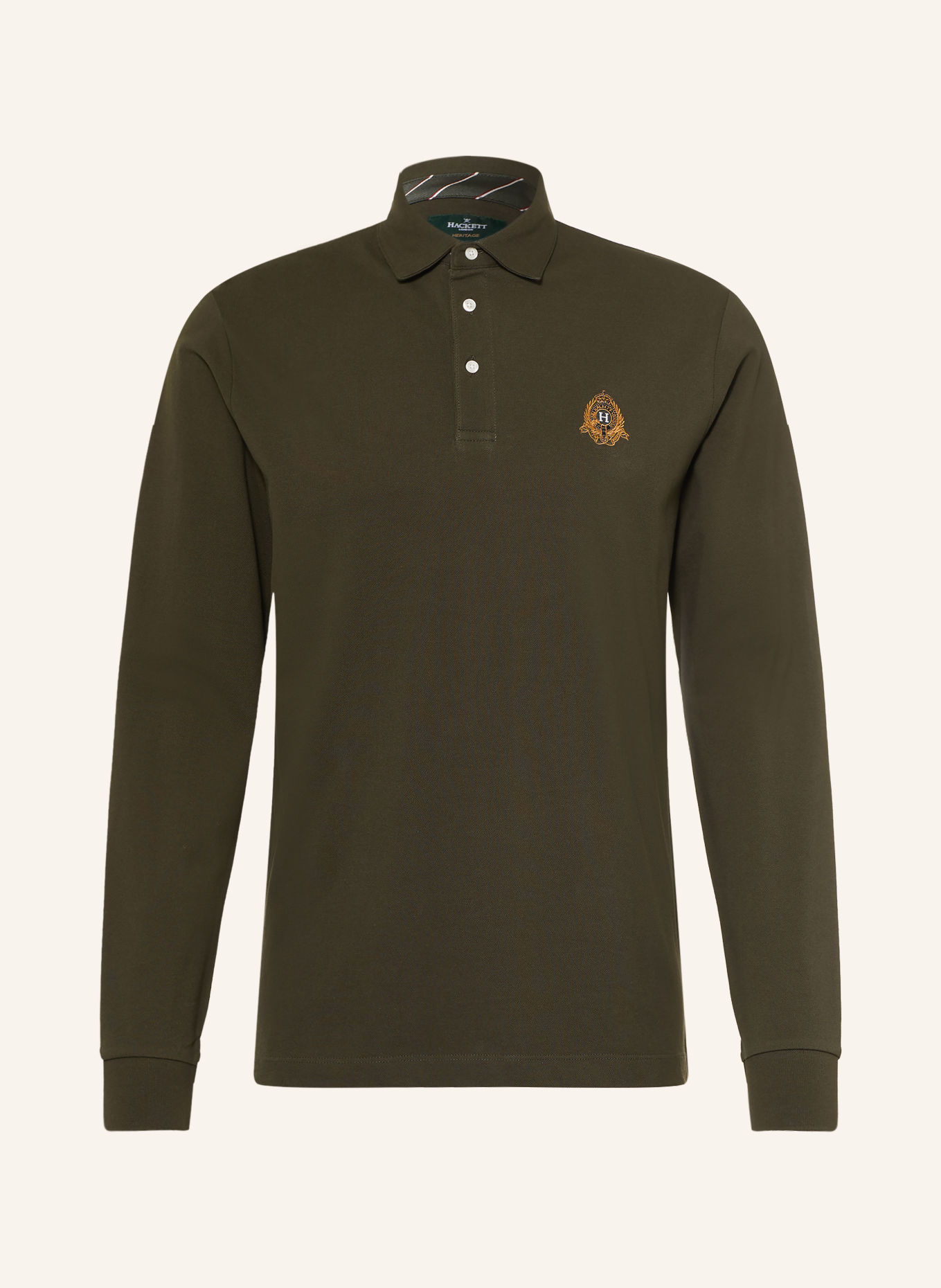 HACKETT LONDON Polo piqué HERITAGE CREST: GROEN
