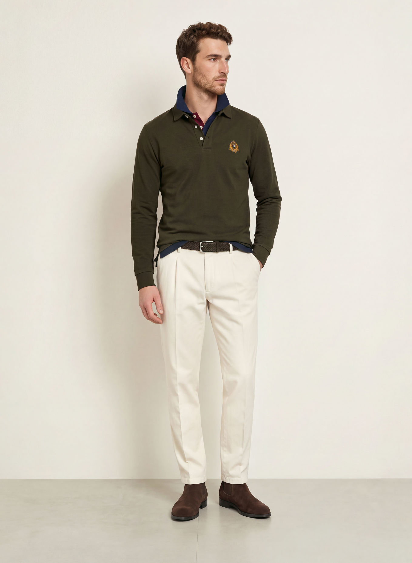 HACKETT LONDON Polo piqué HERITAGE CREST: GROEN