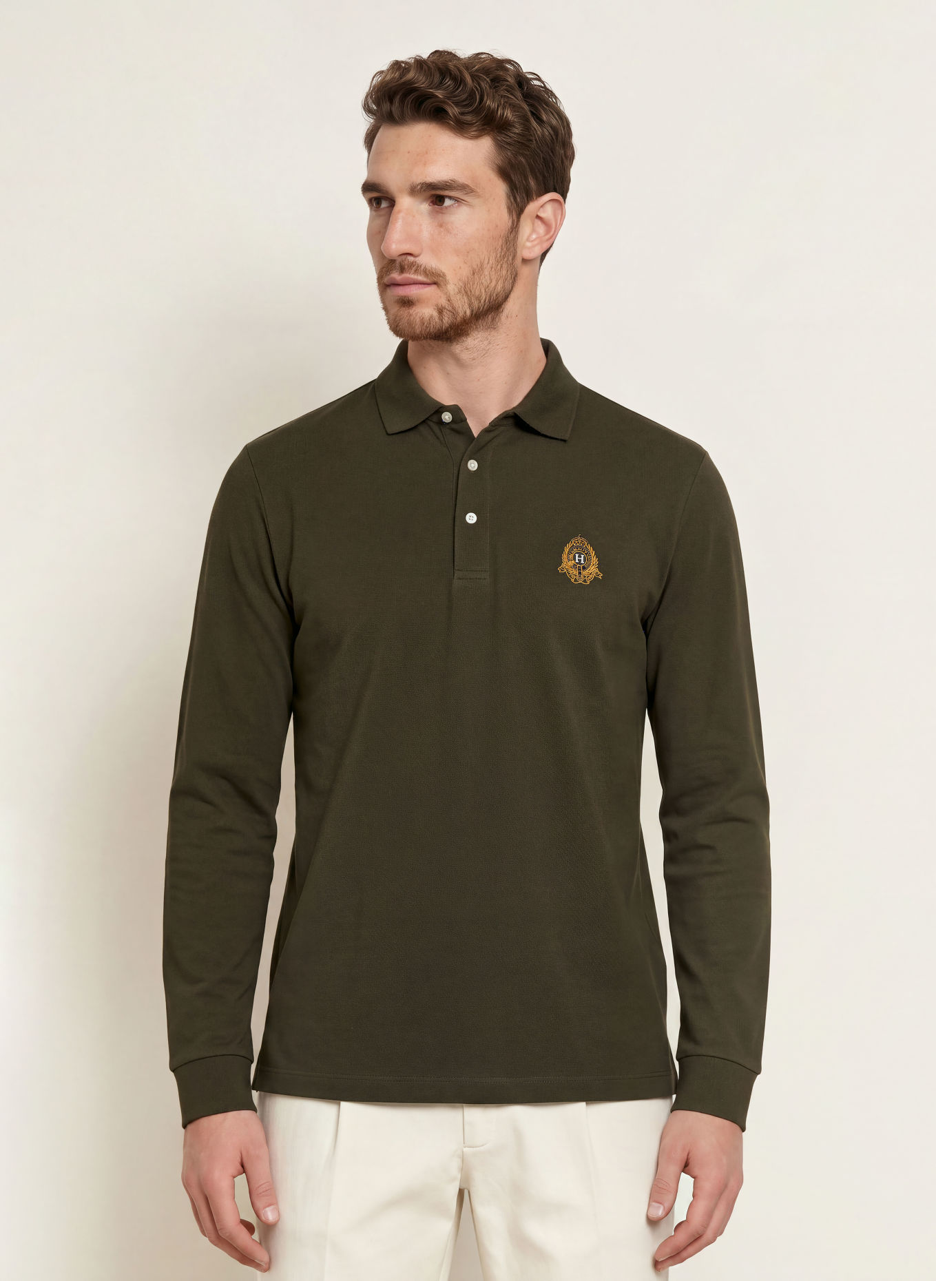 HACKETT LONDON Polo piqué HERITAGE CREST: GROEN
