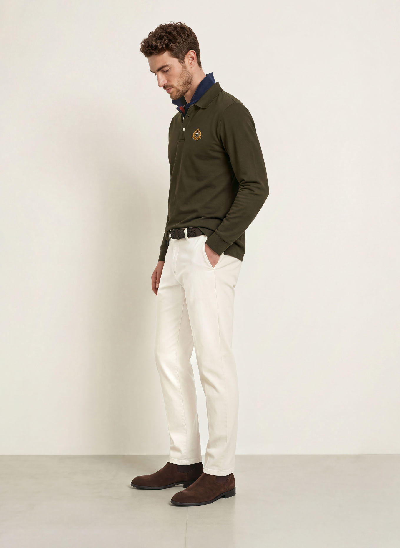 HACKETT LONDON Polo piqué HERITAGE CREST: GROEN