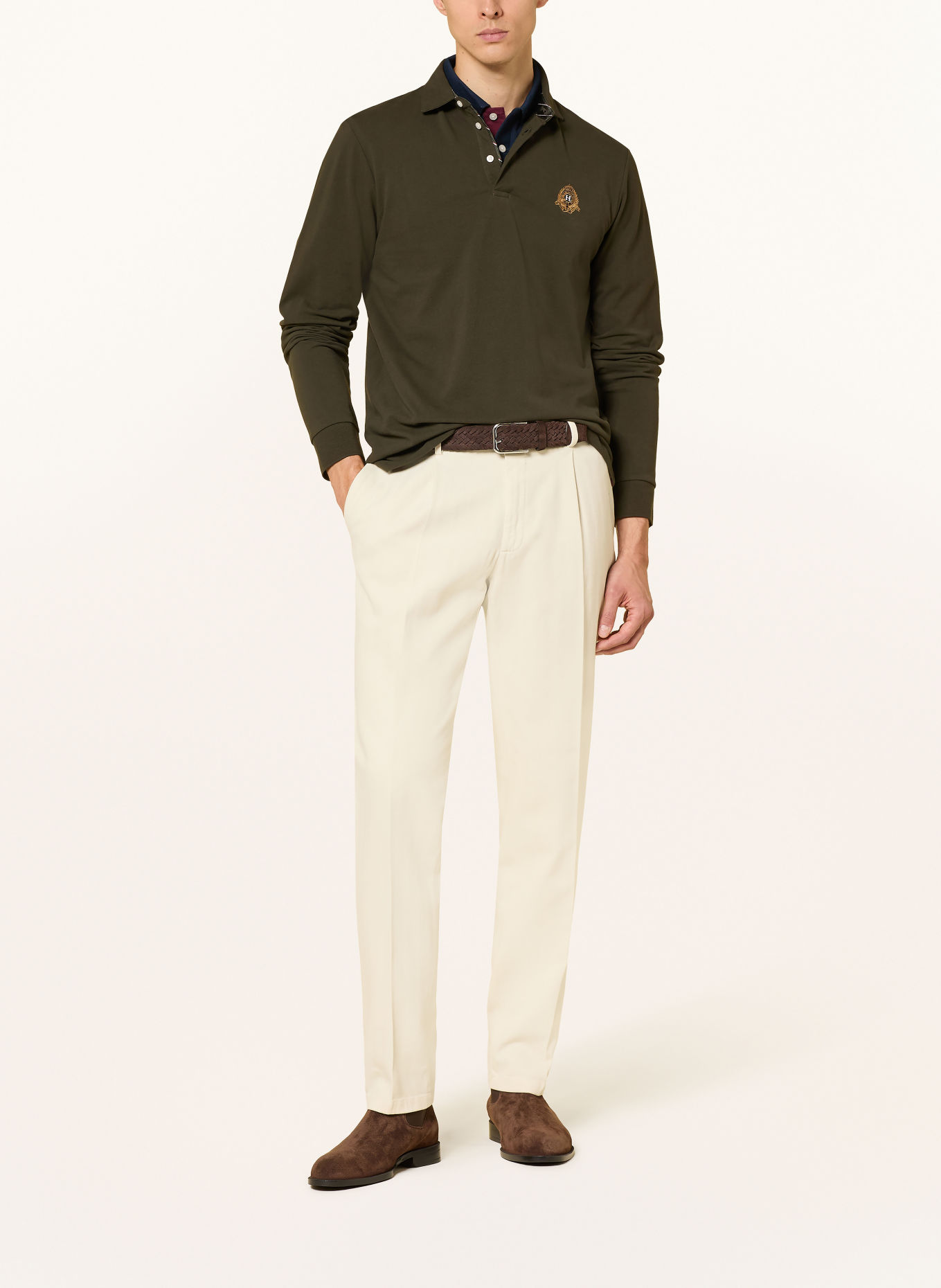 HACKETT LONDON Polo piqué HERITAGE CREST: GROEN