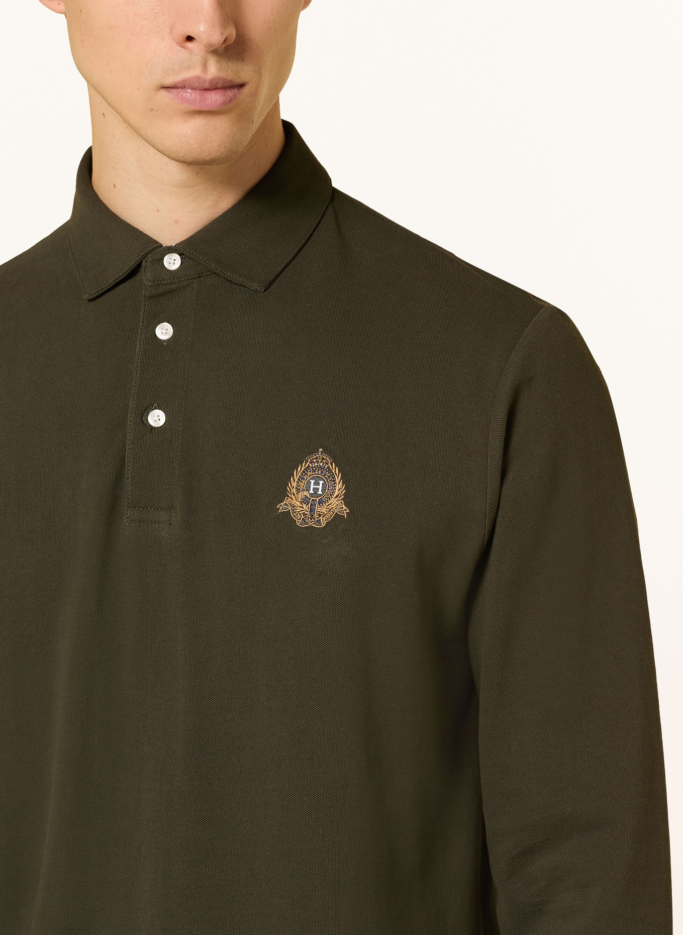 HACKETT LONDON Polo piqué HERITAGE CREST: GROEN