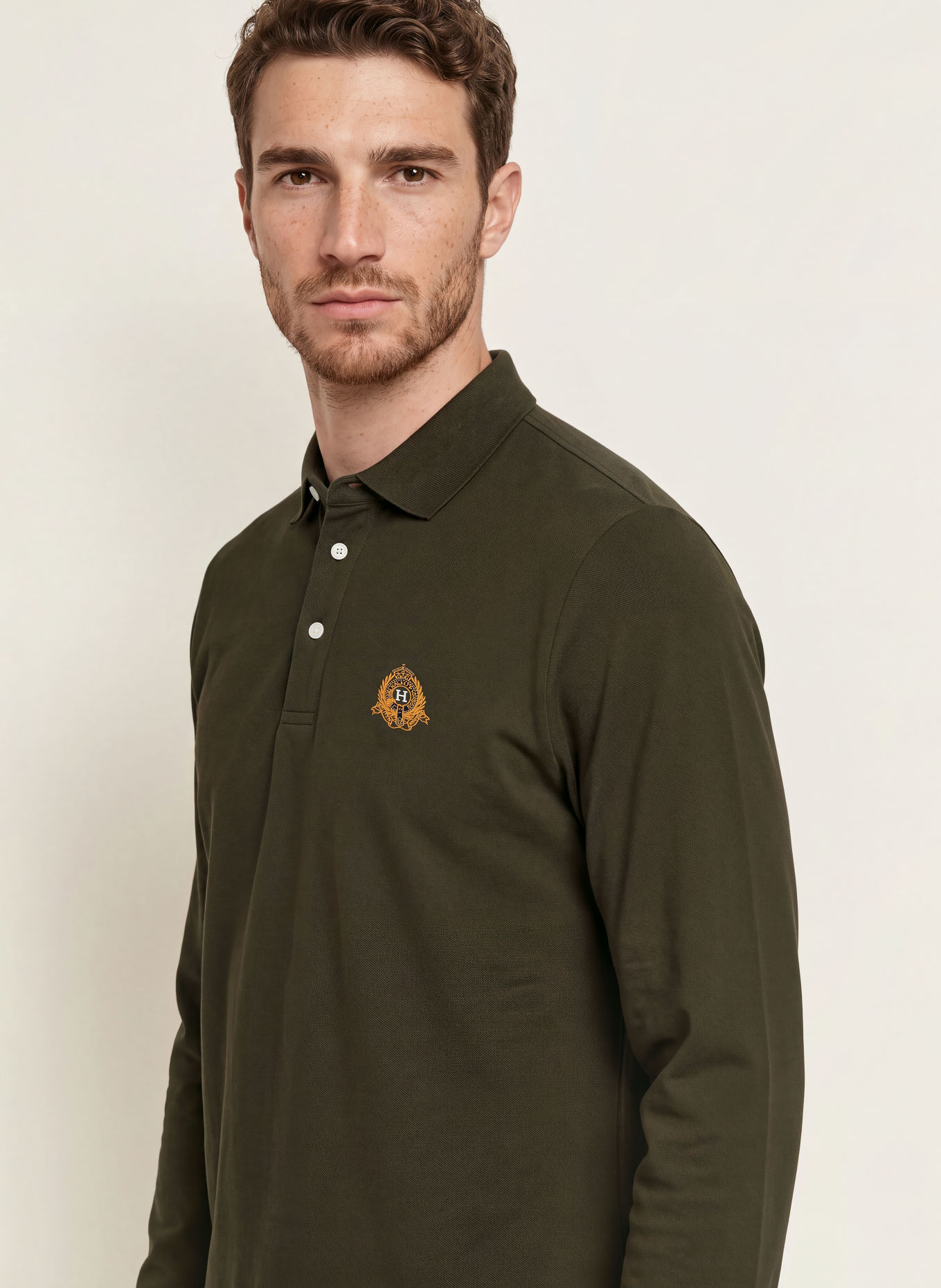 HACKETT LONDON Polo piqué HERITAGE CREST: GROEN