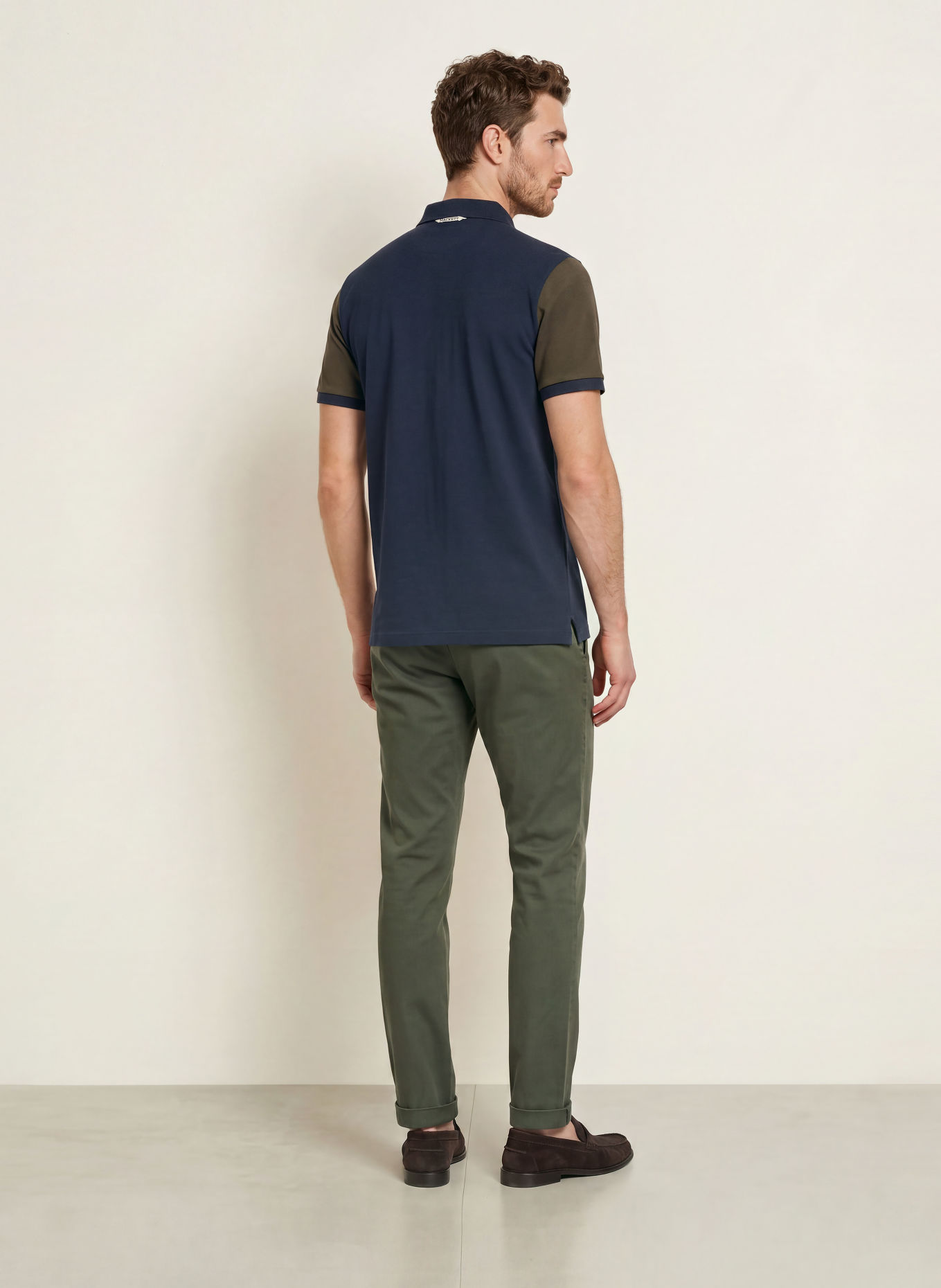 HACKETT LONDON Polo piqué HERITAGE: BLEU FONCÉ / KAKI