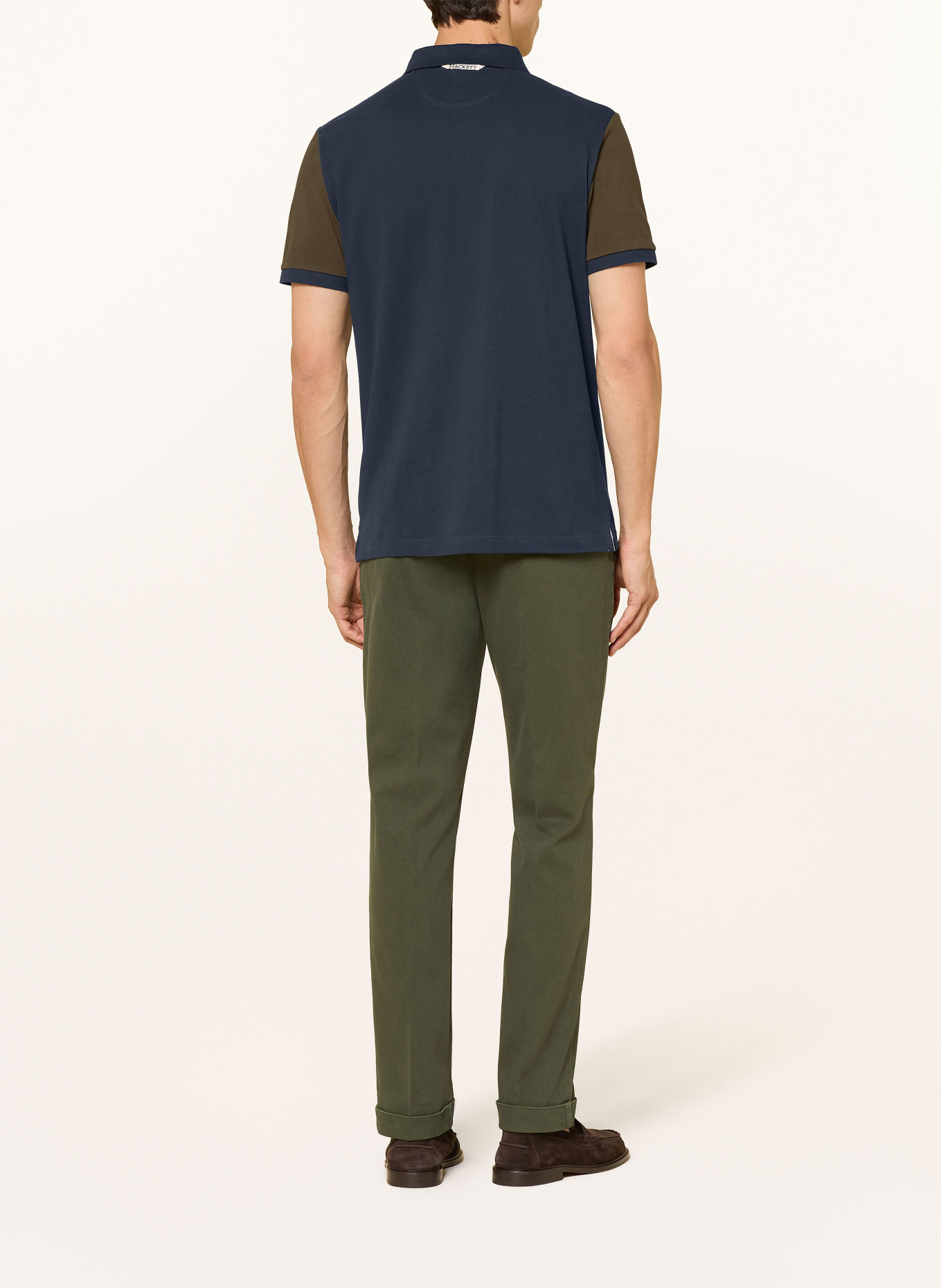 HACKETT LONDON Polo piqué HERITAGE: BLEU FONCÉ / KAKI