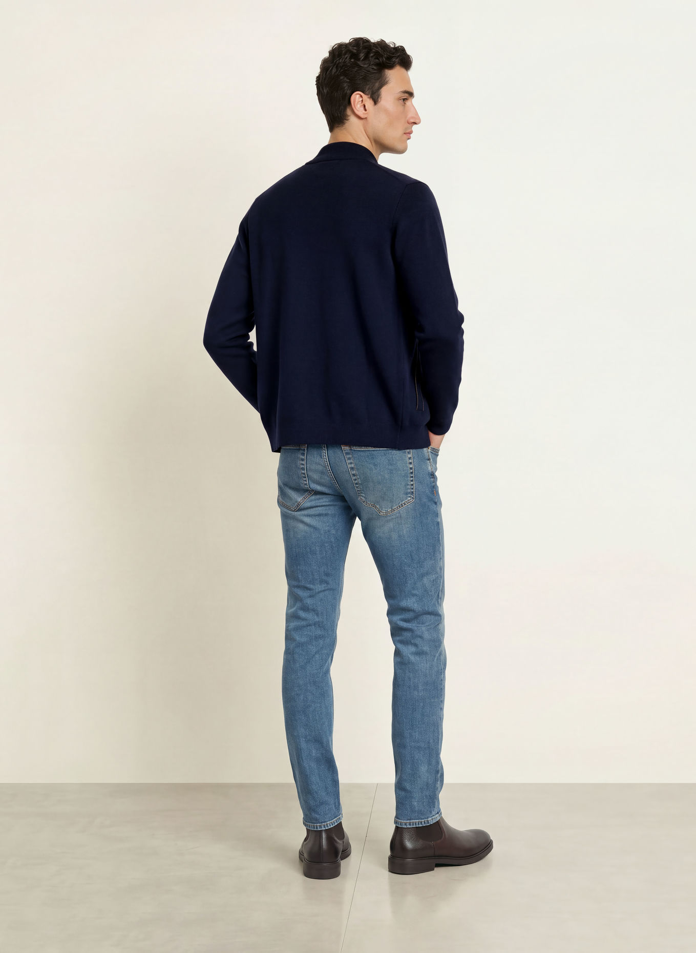 HACKETT LONDON Vest MILANO: DONKERBLAUW
