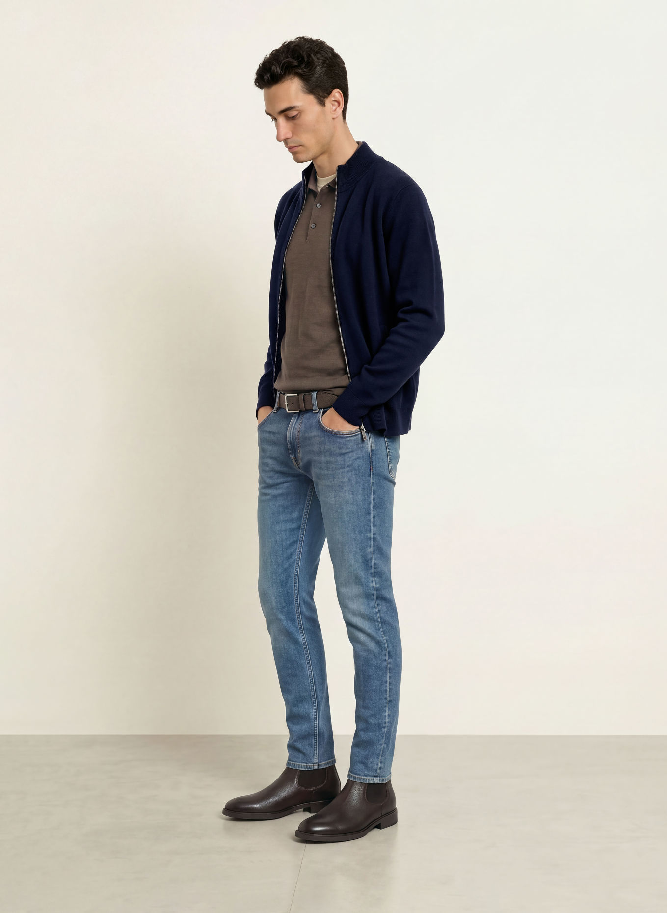 HACKETT LONDON Vest MILANO: DONKERBLAUW