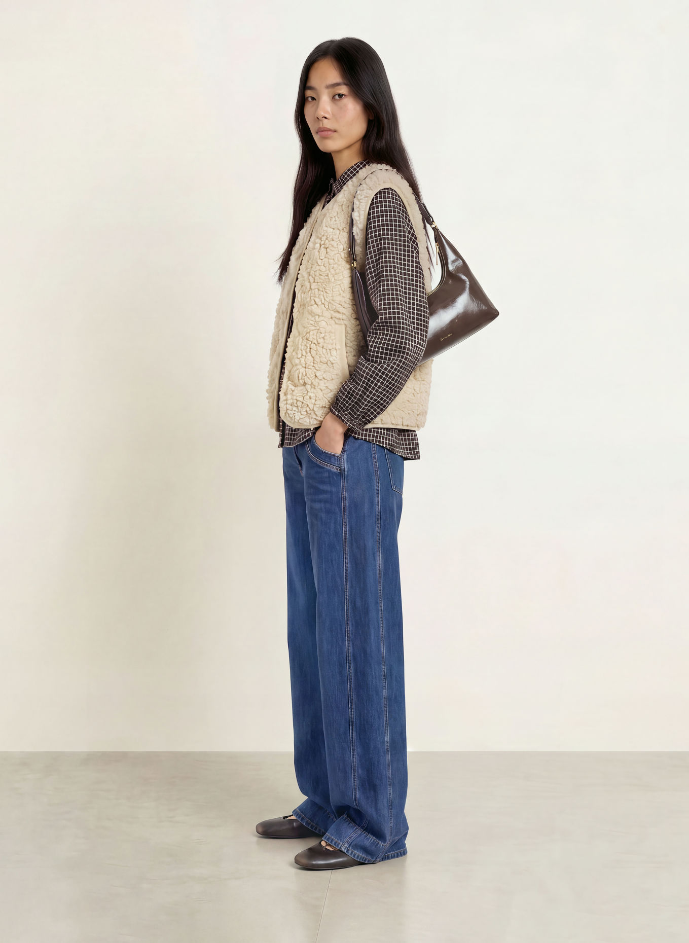 lollys laundry VADALL Teddy Fur Vest: CREAM
