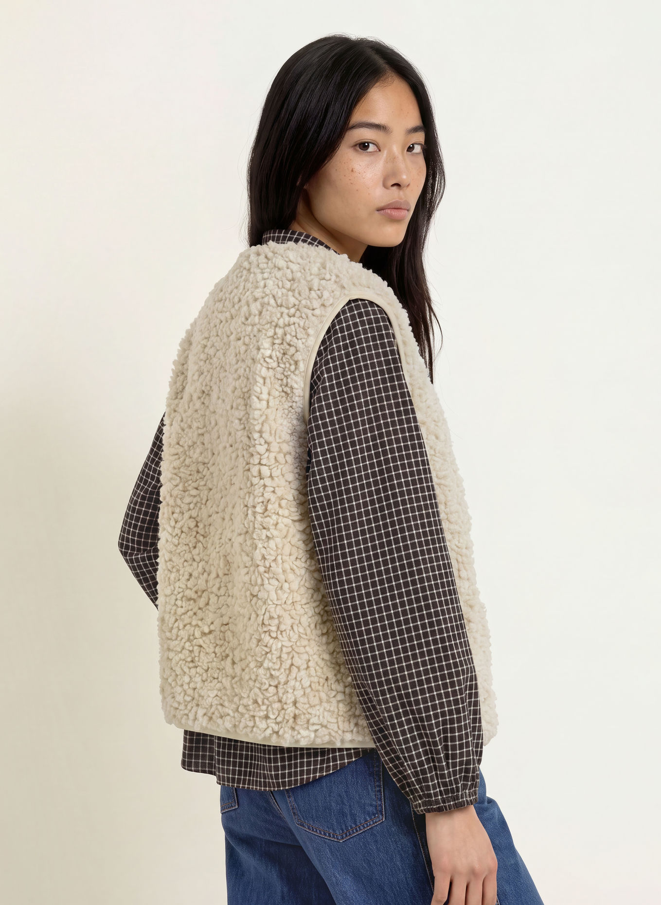 lollys laundry VADALL Teddy Fur Vest: CREAM
