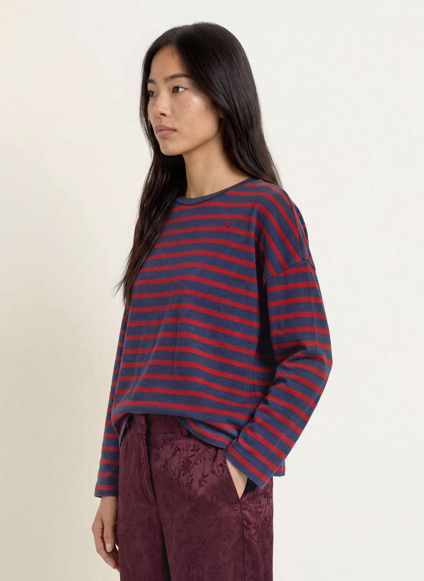 lollys laundry Longsleeve DEMILL: DUNKELROT / DUNKELBLAU