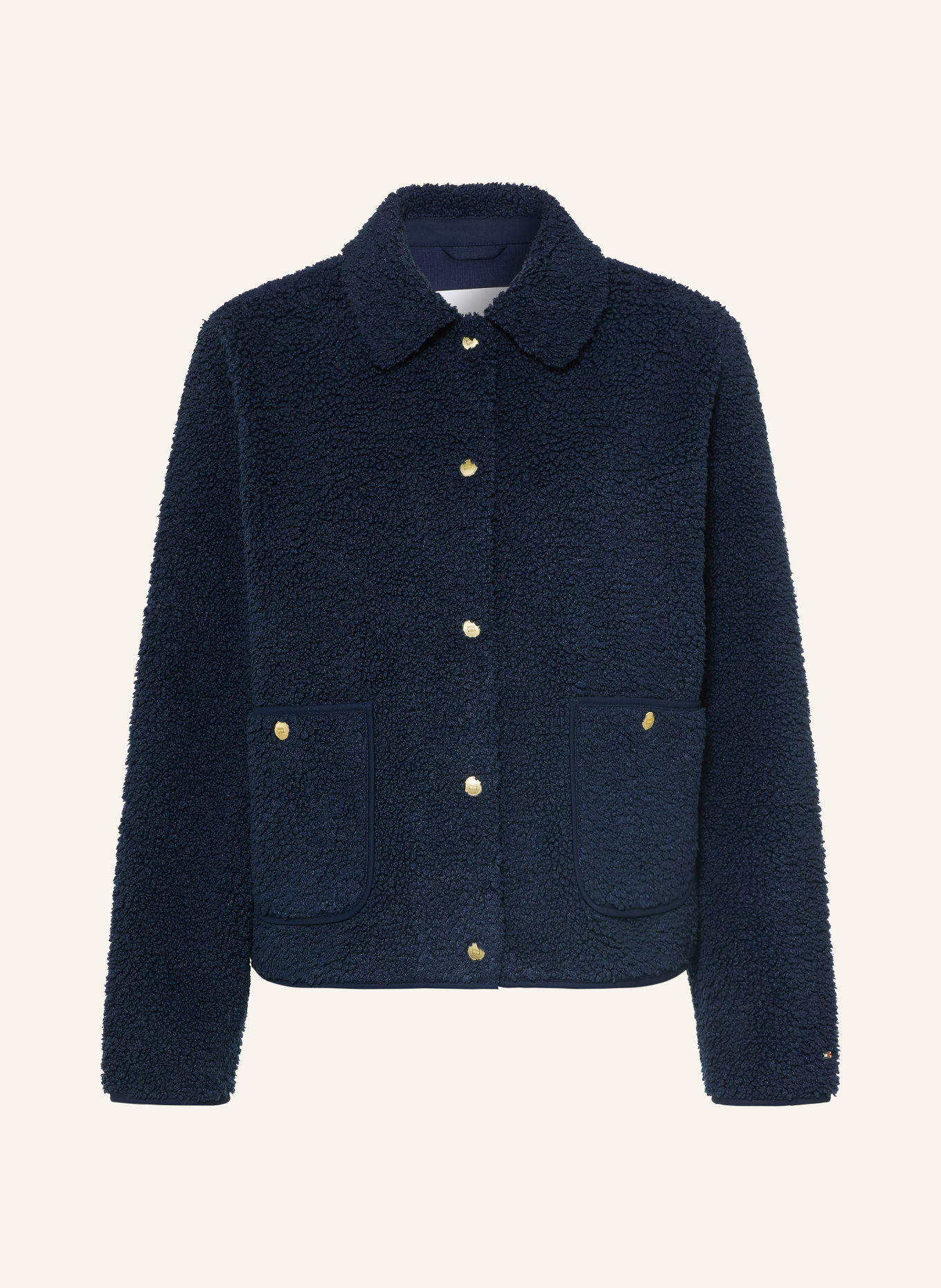 TOMMY HILFIGER Teddyfell-Jacke: DUNKELBLAU