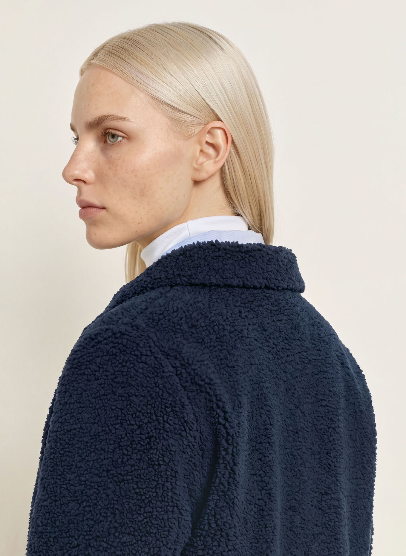 TOMMY HILFIGER Teddyfell-Jacke: DUNKELBLAU
