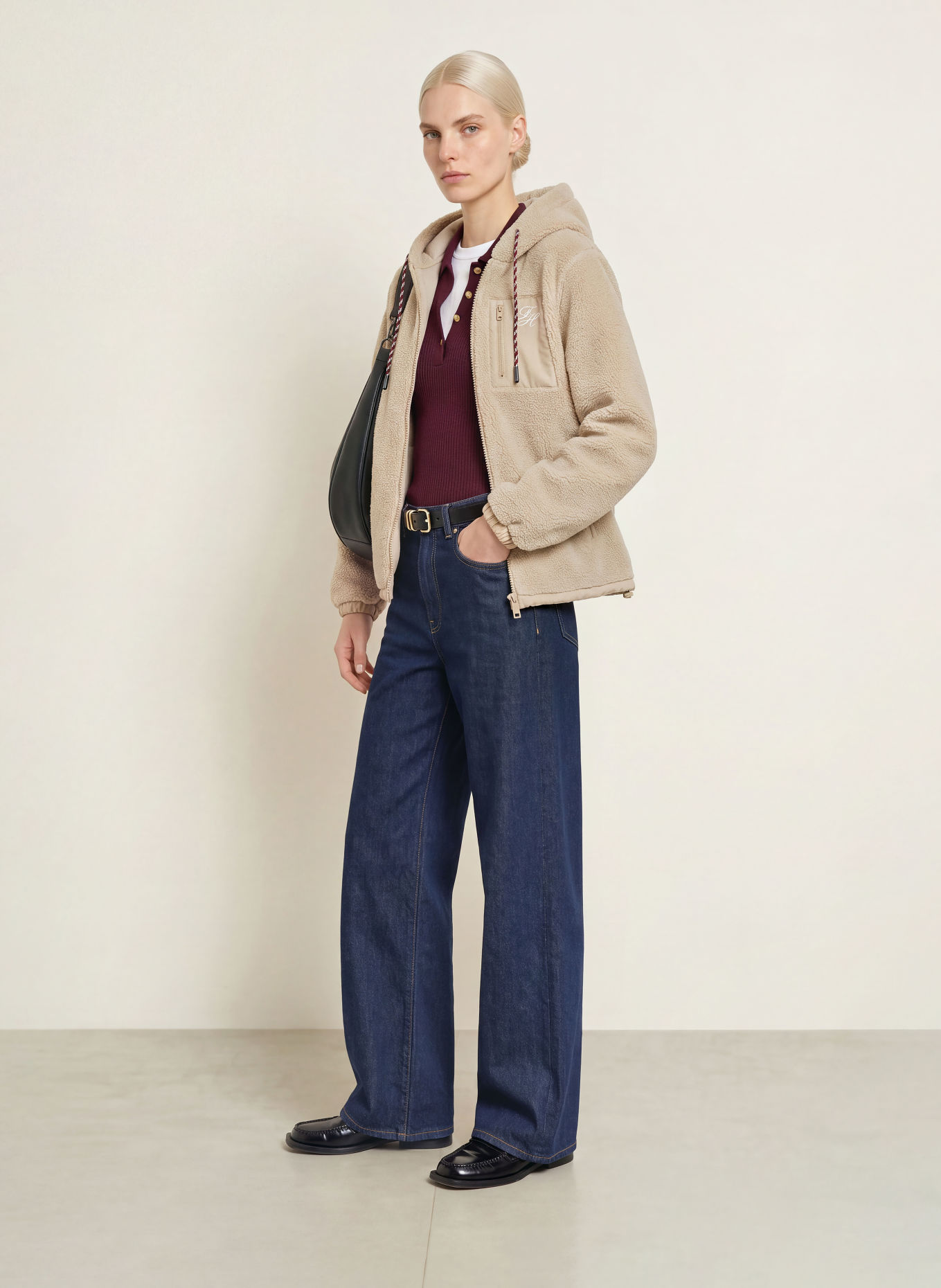 TOMMY HILFIGER Teddyfell-Jacke: BEIGE