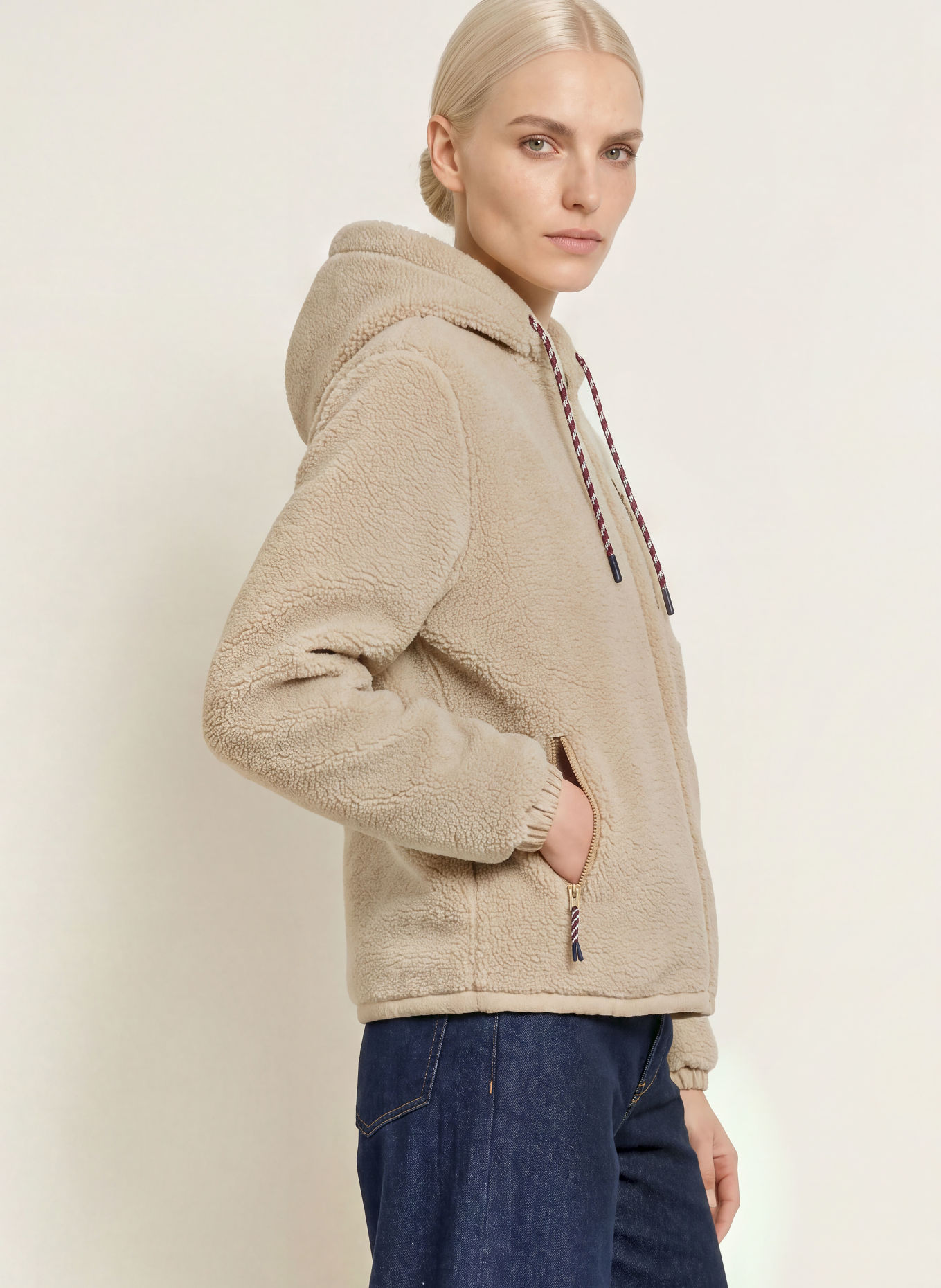 TOMMY HILFIGER Teddyfell-Jacke: BEIGE