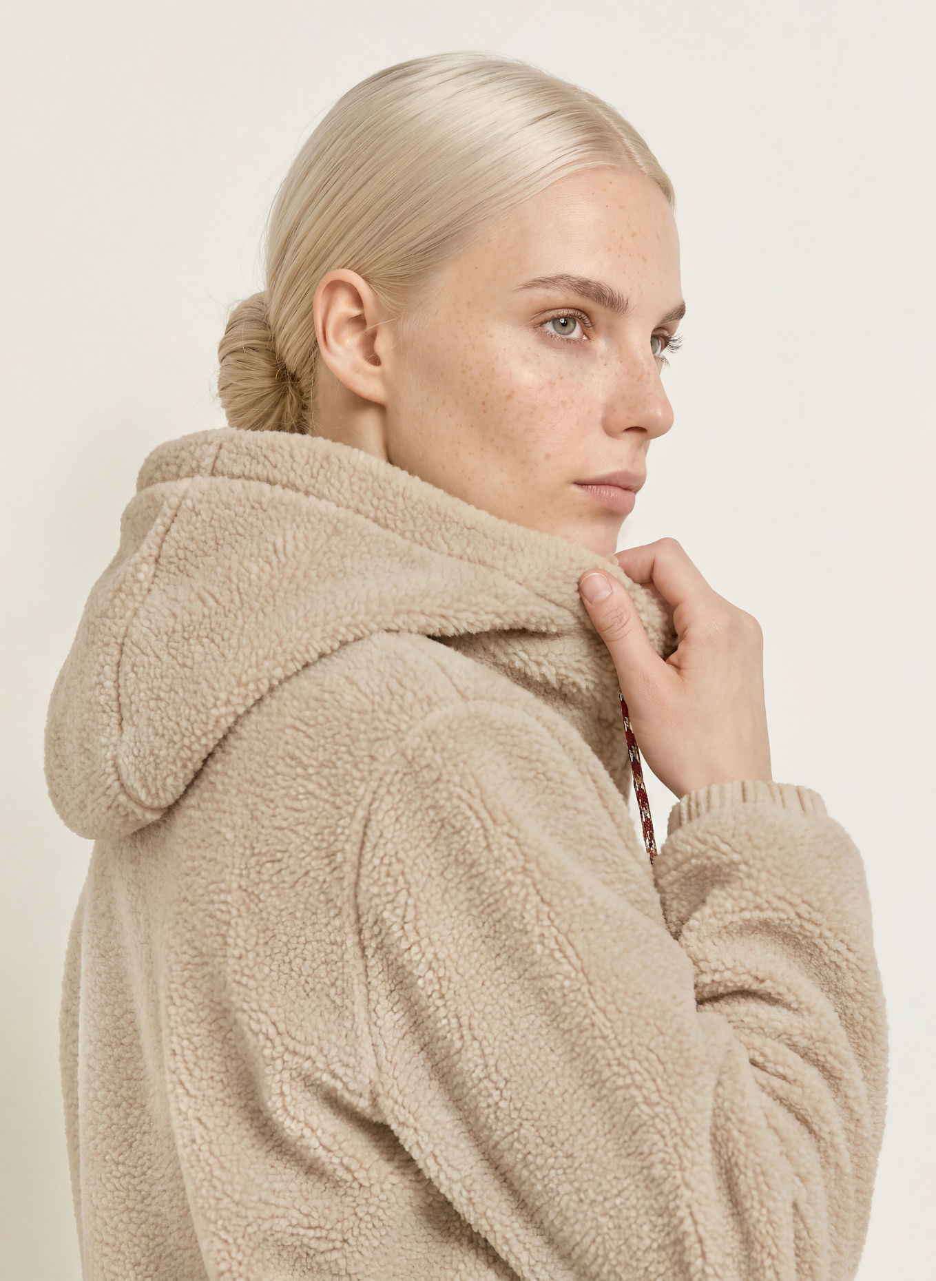 TOMMY HILFIGER Teddyfell-Jacke: BEIGE