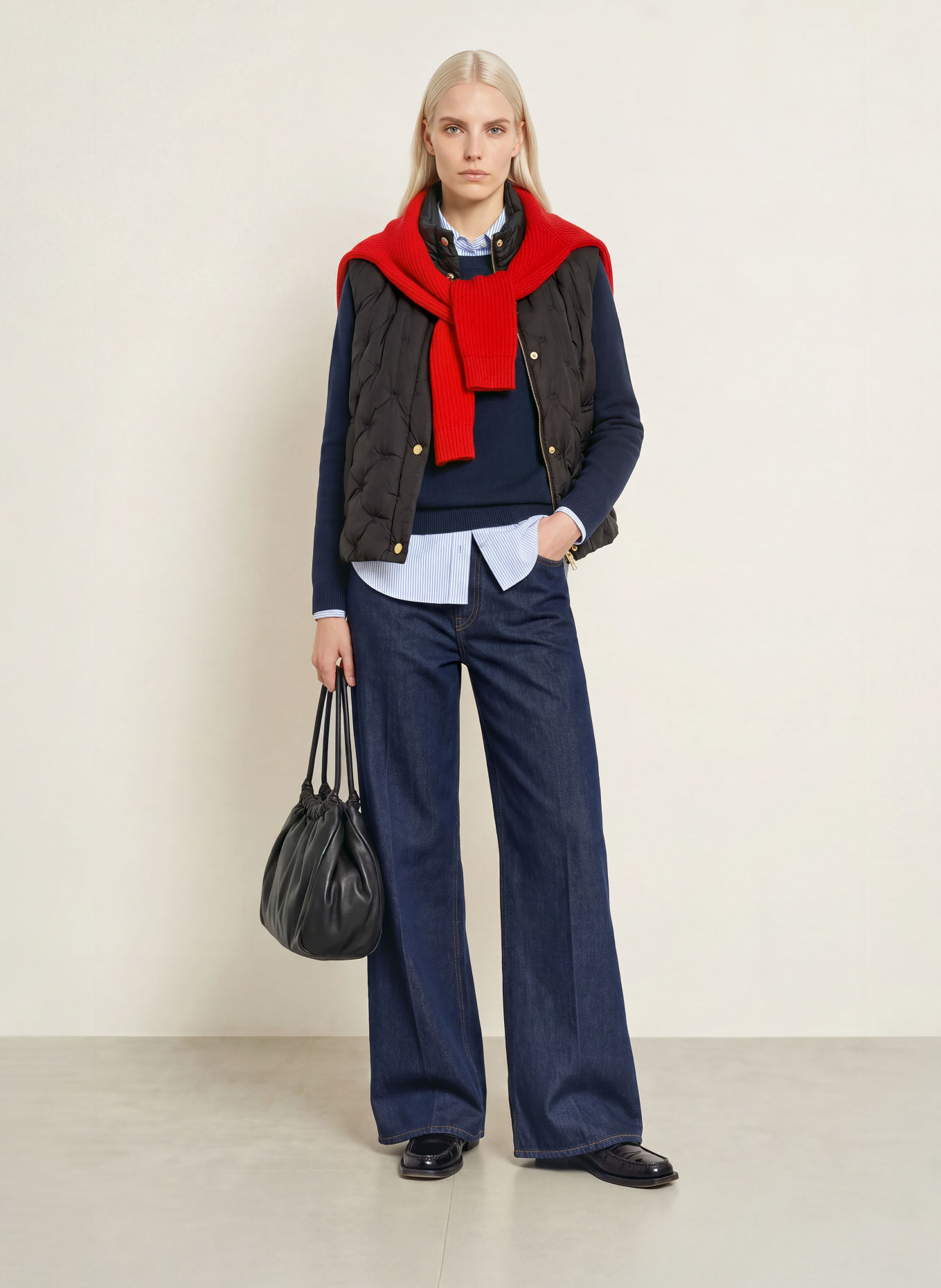 TOMMY HILFIGER Down vest: BLACK