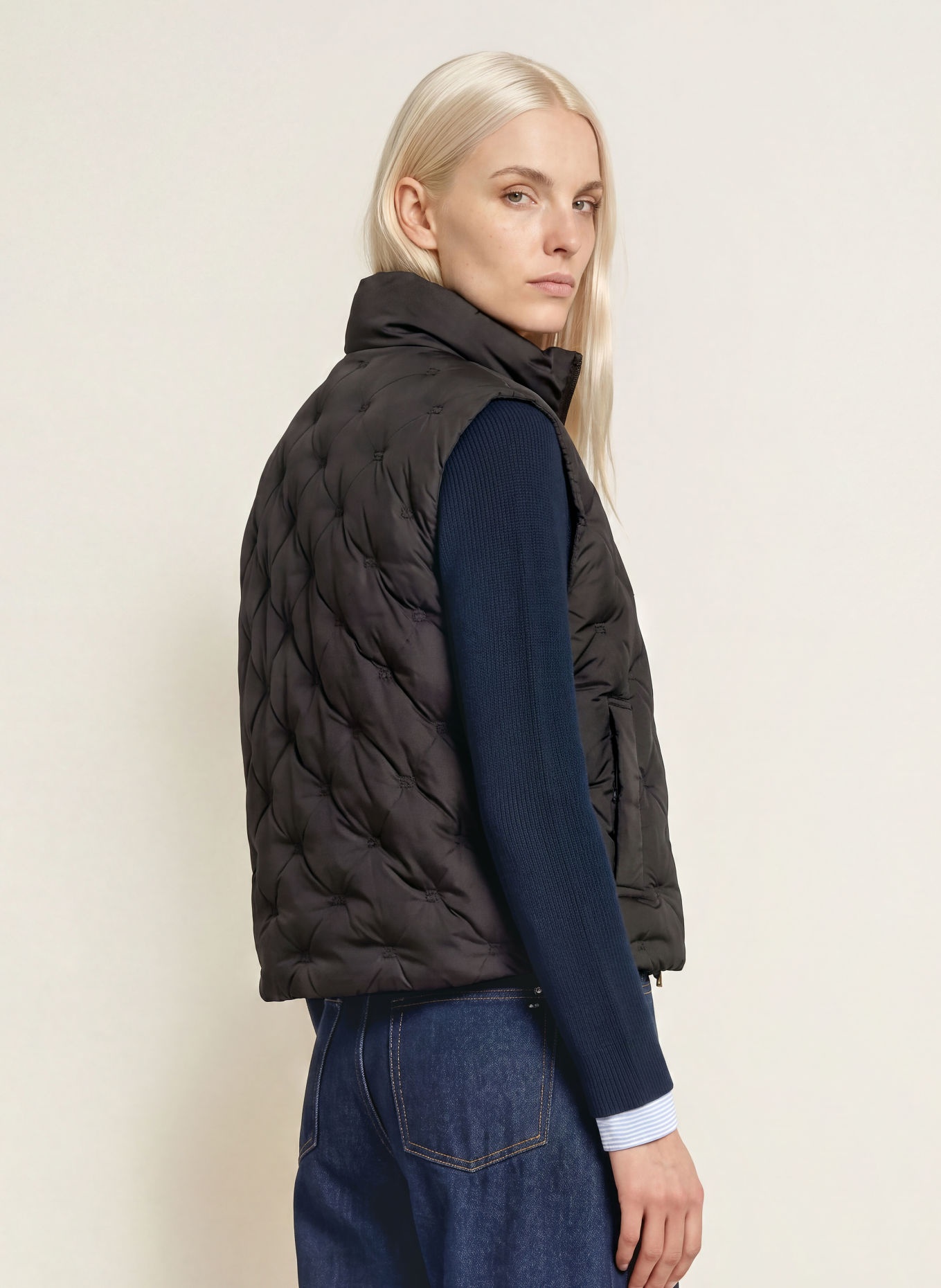 TOMMY HILFIGER Down vest: BLACK
