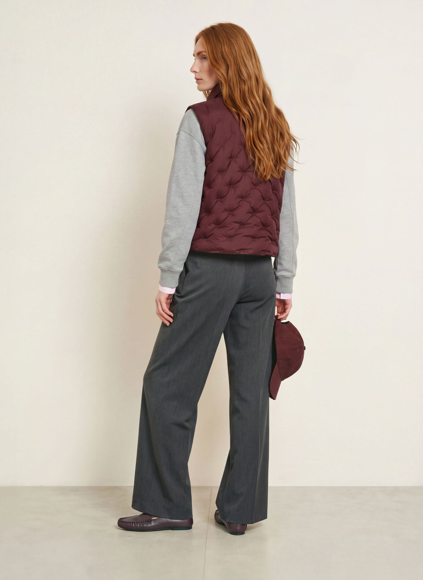 TOMMY HILFIGER Down vest: DARK RED