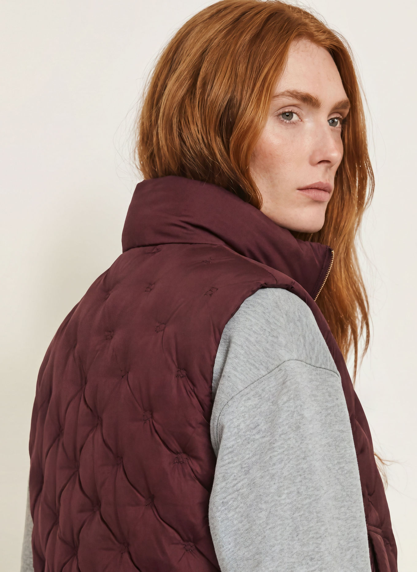 TOMMY HILFIGER Down vest: DARK RED