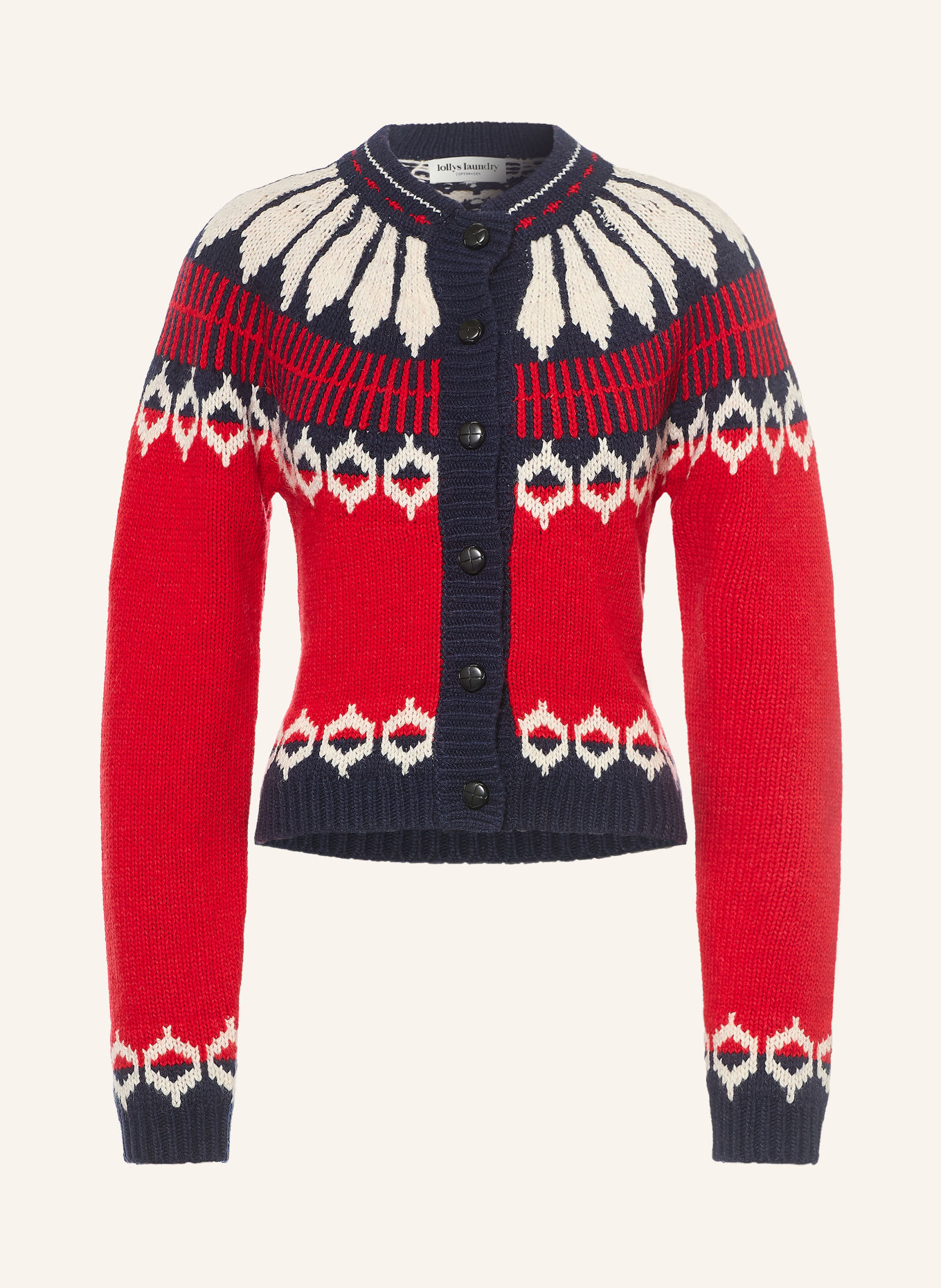 lollys laundry Vest CLARELL: ROOD / CRÈME / DONKERBLAUW