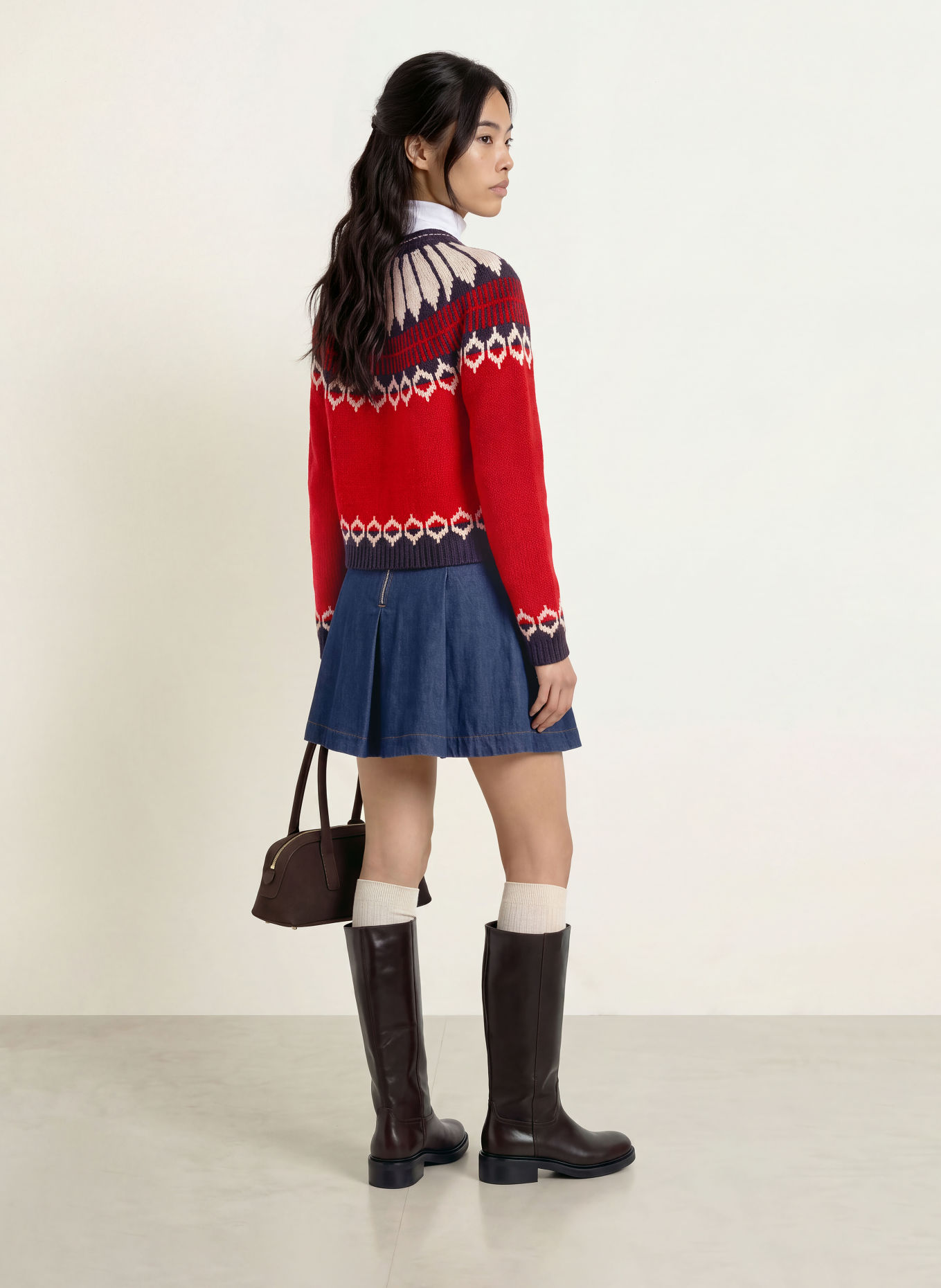 lollys laundry Vest CLARELL: ROOD / CRÈME / DONKERBLAUW
