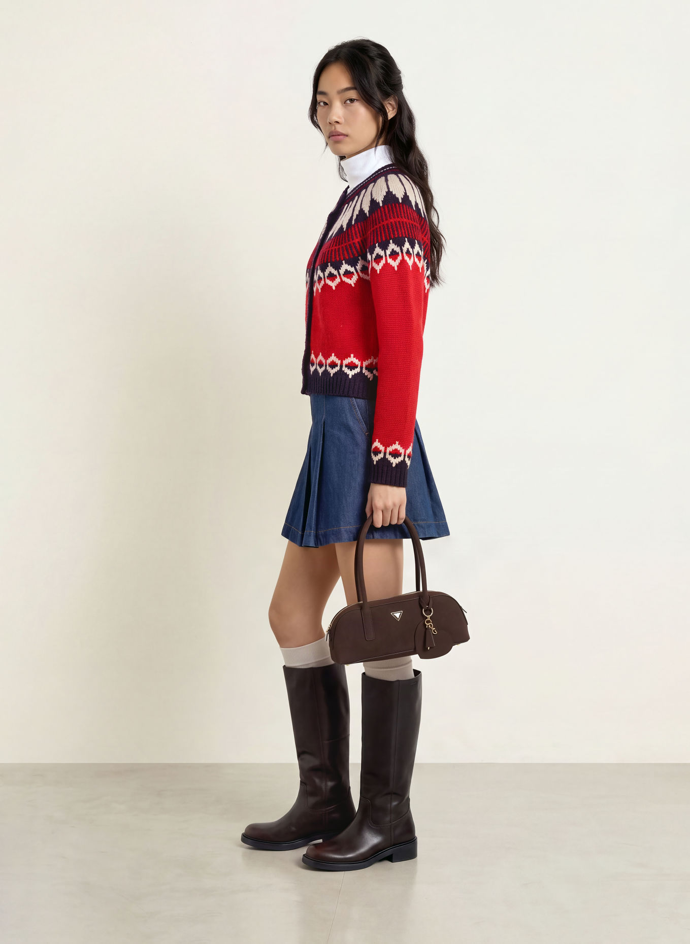 lollys laundry Vest CLARELL: ROOD / CRÈME / DONKERBLAUW