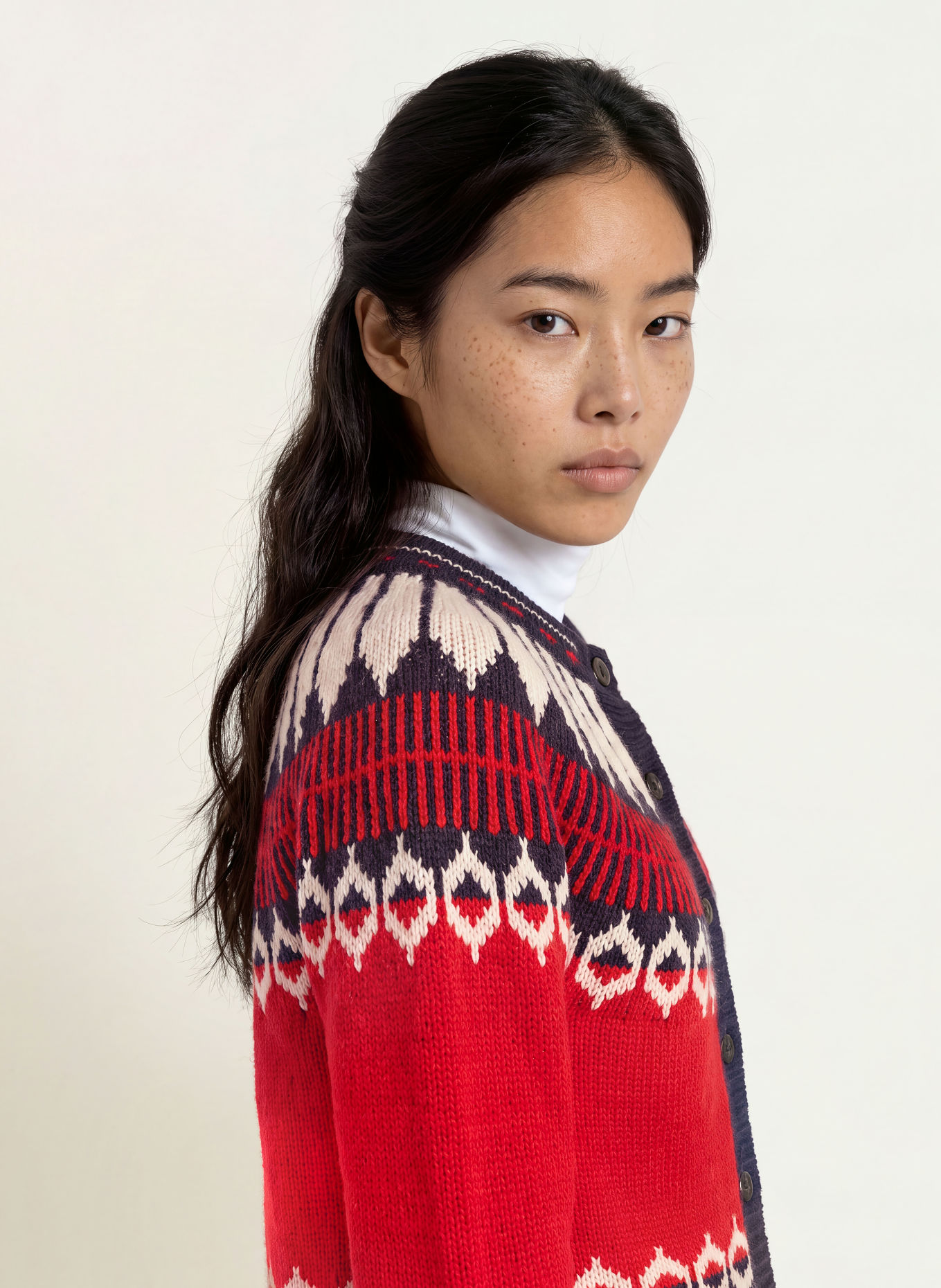 lollys laundry Vest CLARELL: ROOD / CRÈME / DONKERBLAUW