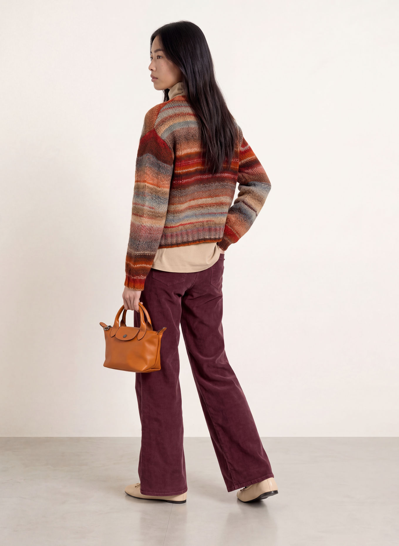 lollys laundry FAIRHAVENLL Sweater: DARK ORANGE / CREAM / BLUE GRAY