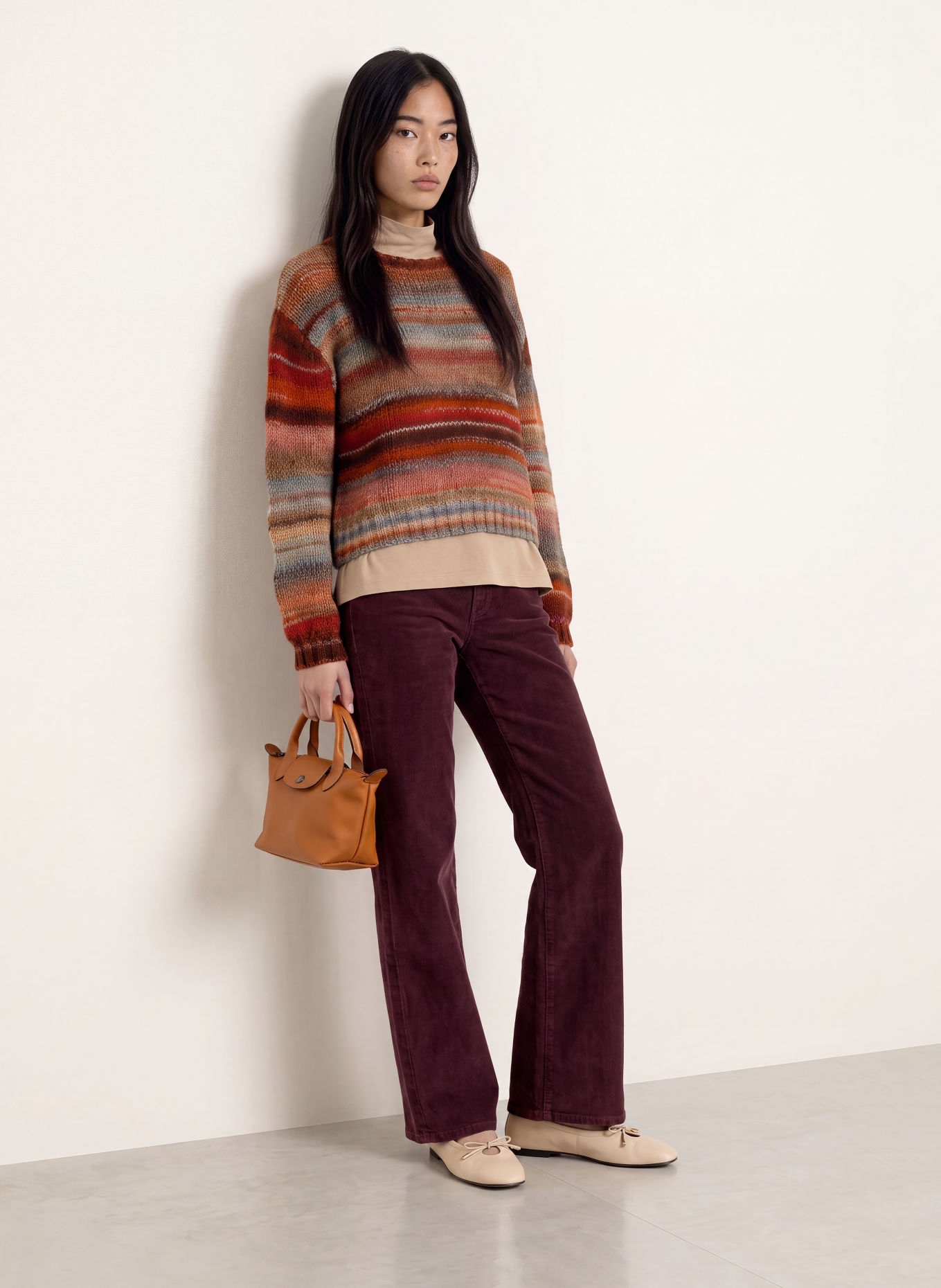 lollys laundry FAIRHAVENLL Sweater: DARK ORANGE / CREAM / BLUE GRAY