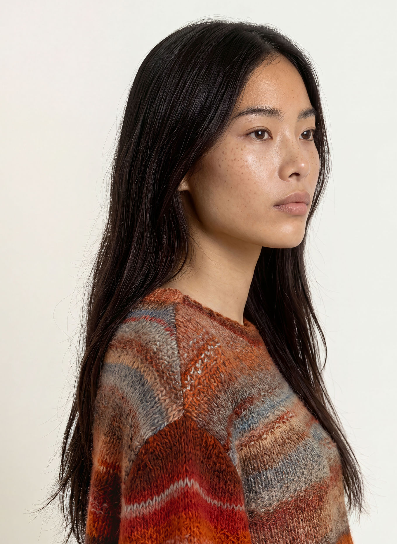 lollys laundry FAIRHAVENLL Sweater: DARK ORANGE / CREAM / BLUE GRAY