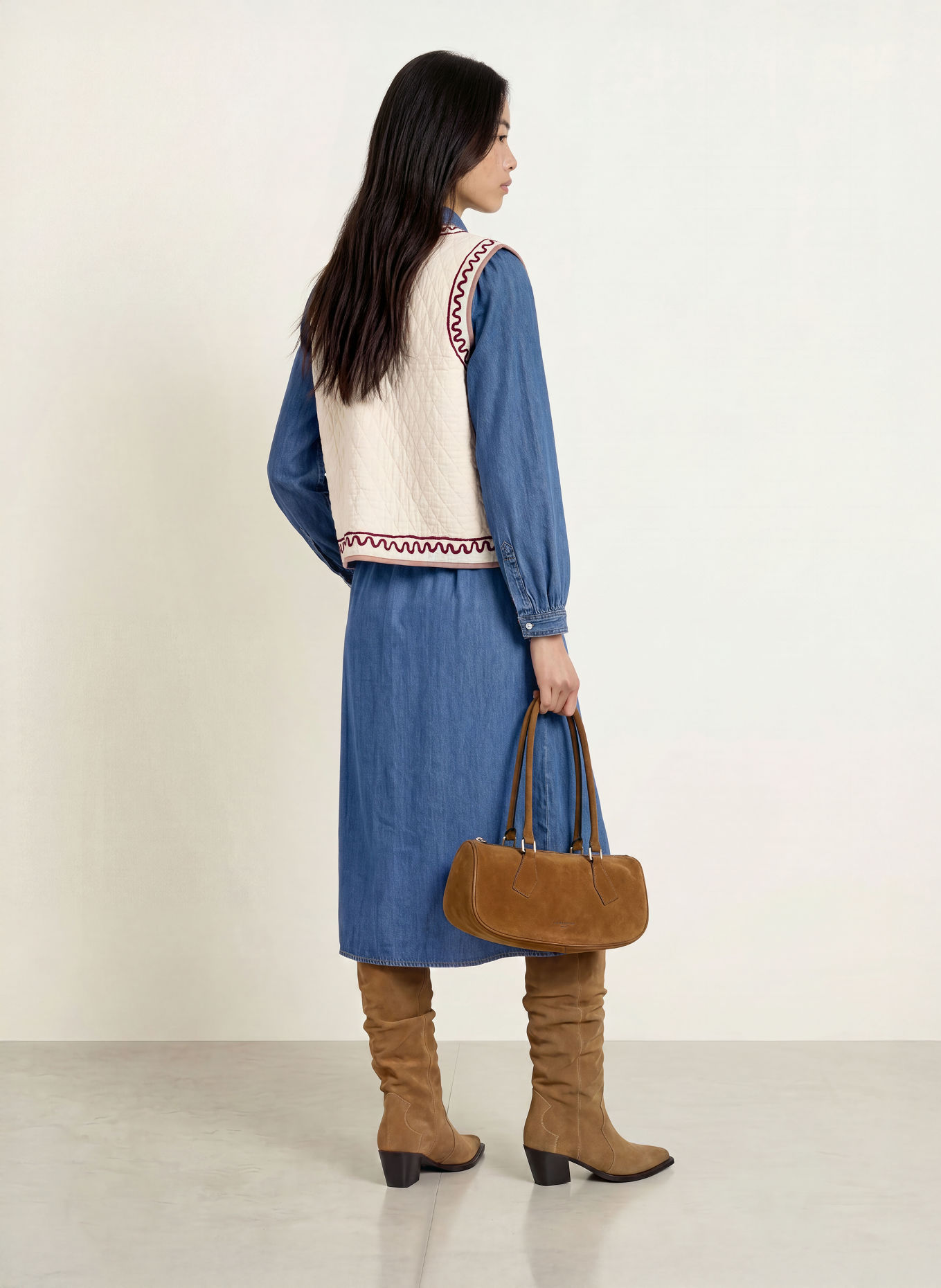 lollys laundry HONEYLL Vest: CREAM / DARK RED / BLUE