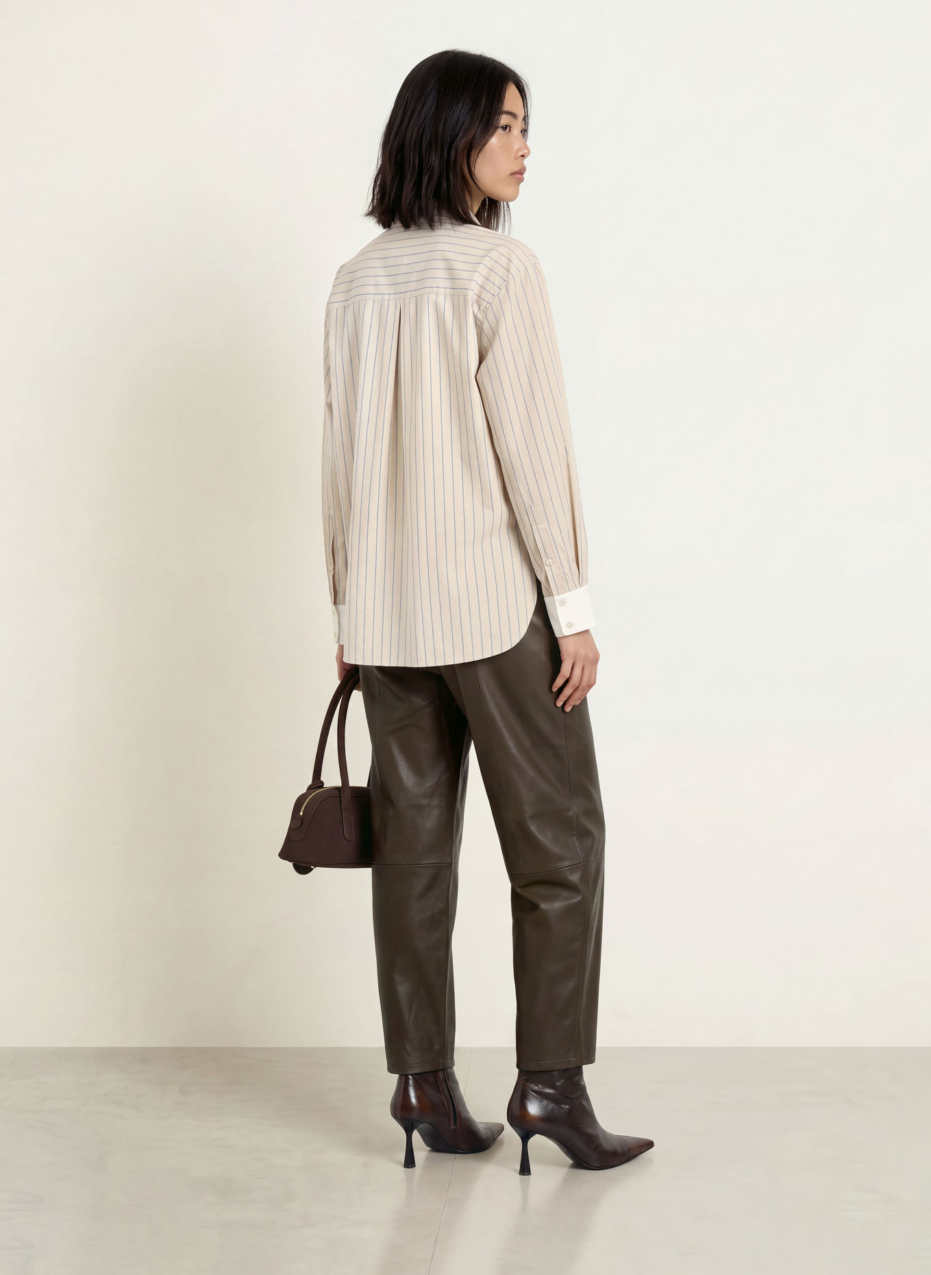 MOS MOSH MMKEEVA shirt blouse with detachable bow tie: BEIGE / BLUE / WHITE