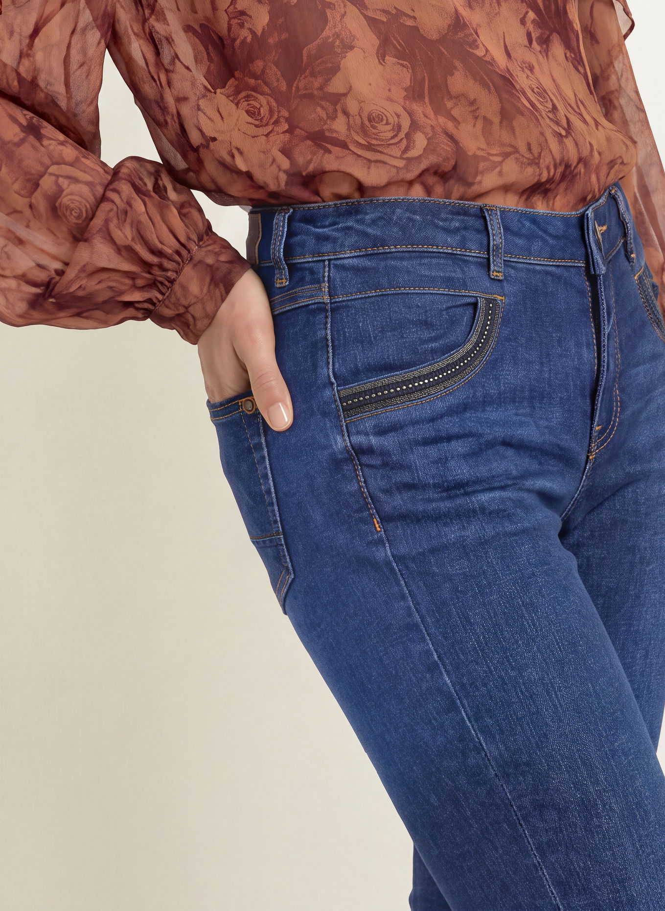 MOS MOSH Skinny jeans MMNAOMI met studs: 447 DARK BLUE