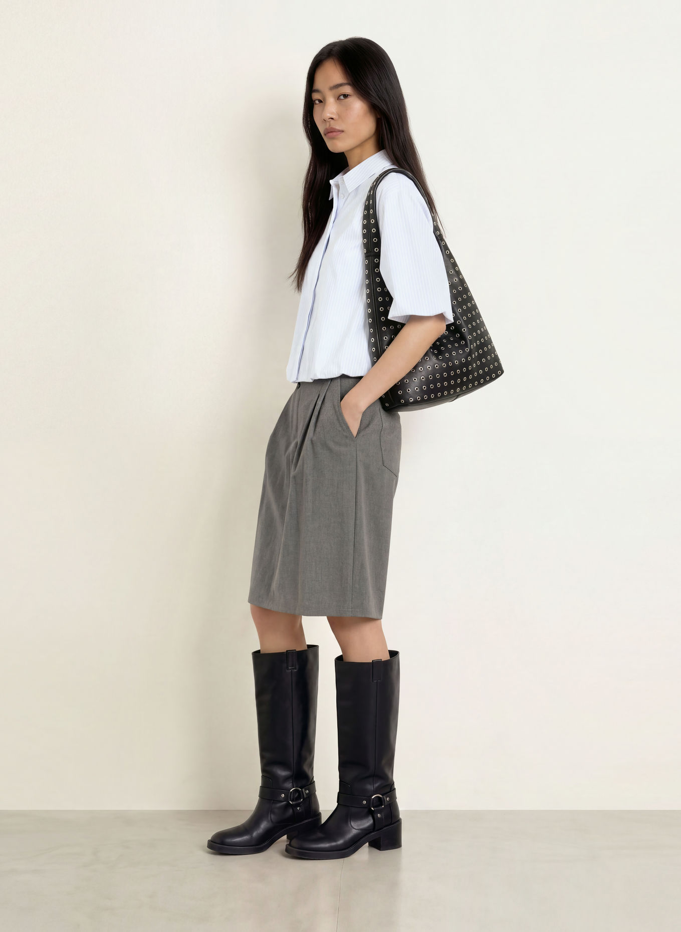 MOS MOSH Hemdbluse MMMAXIME: WEISS / HELLBLAU