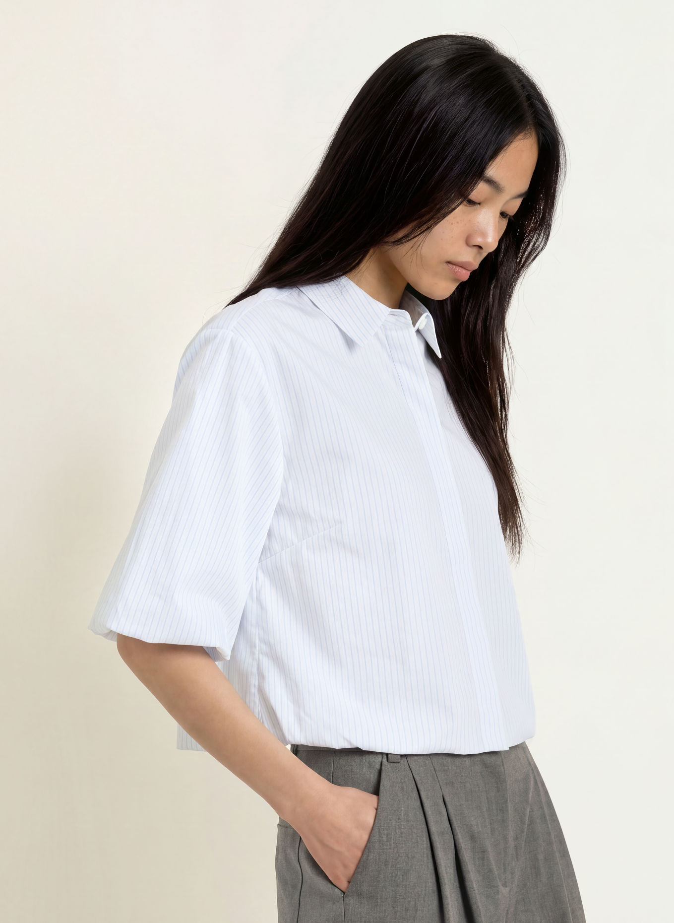 MOS MOSH Hemdbluse MMMAXIME: WEISS / HELLBLAU