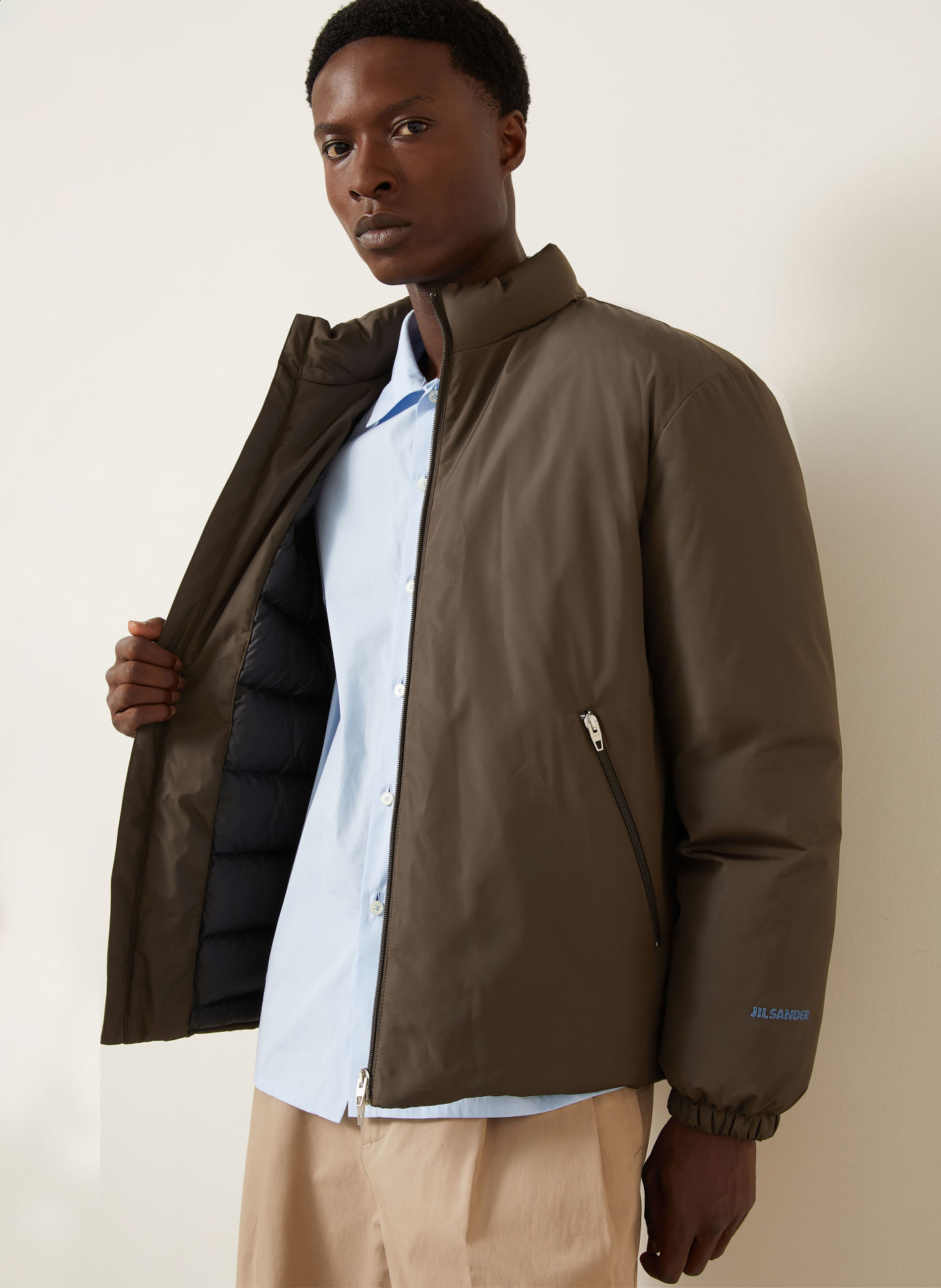 JIL SANDER Donsjas: MARRON FONCÉ