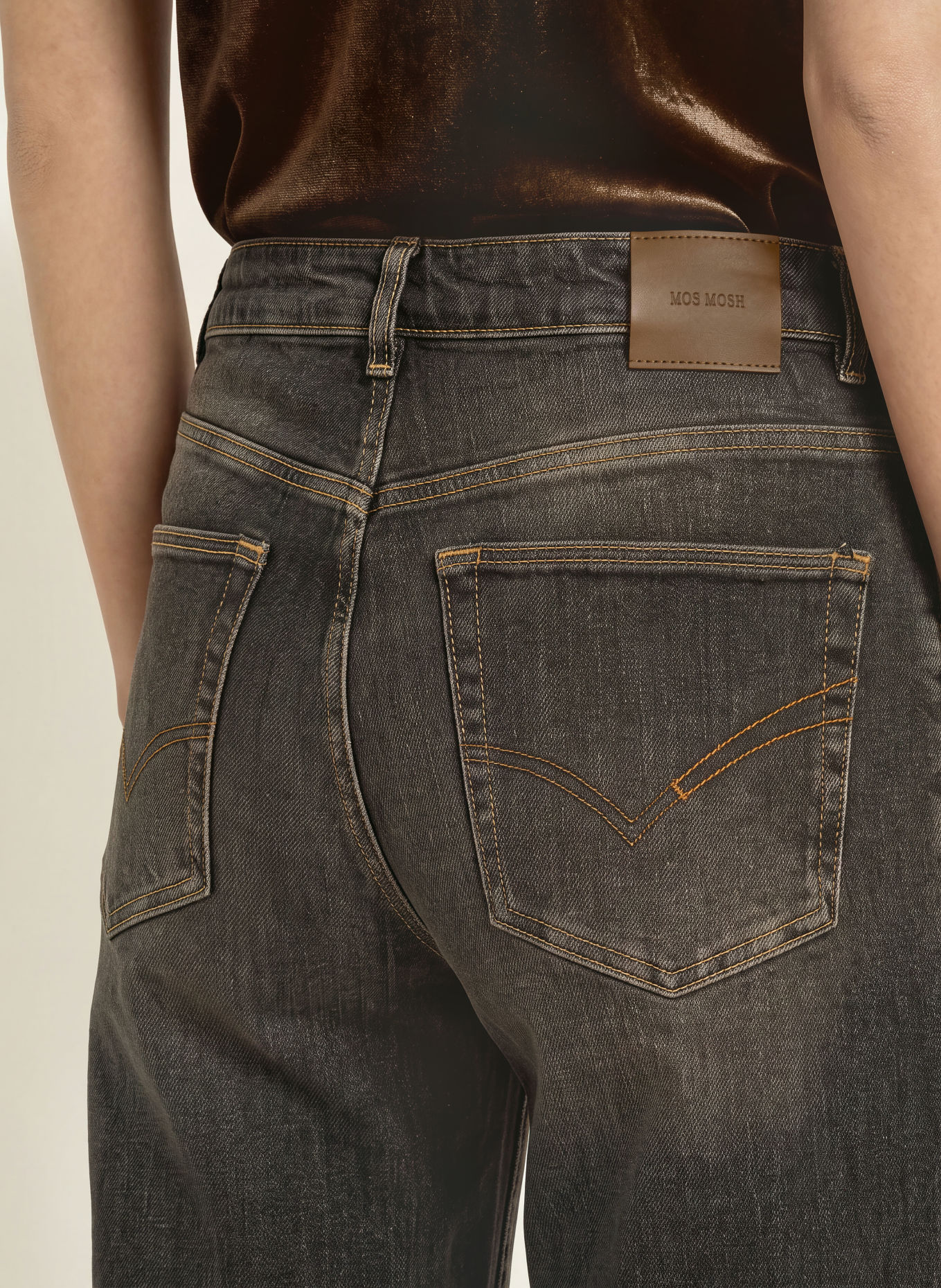 MOS MOSH MMRACHEL Boyfriend jeans with Decorative Beads: 850 GREY