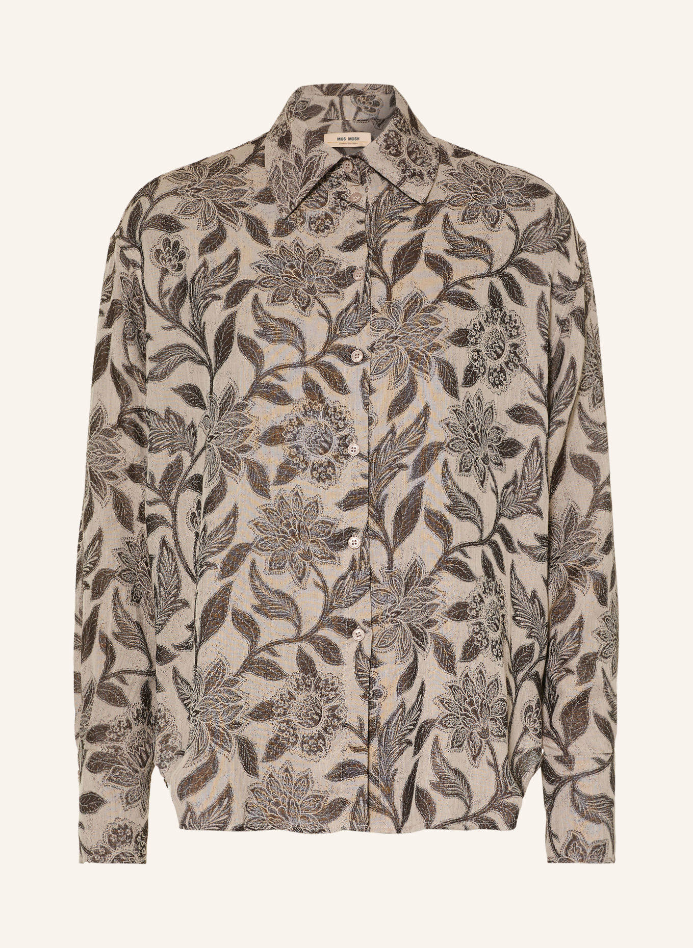 MOS MOSH Hemdbluse MMBRITZE: TAUPE / DUNKELBRAUN