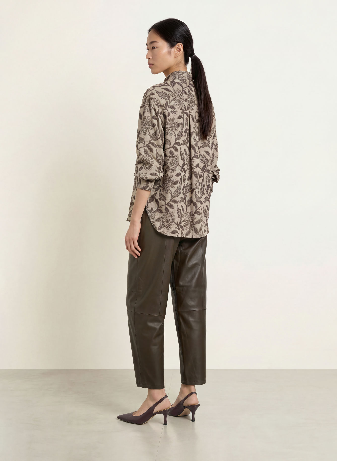 MOS MOSH Hemdbluse MMBRITZE: TAUPE / DUNKELBRAUN