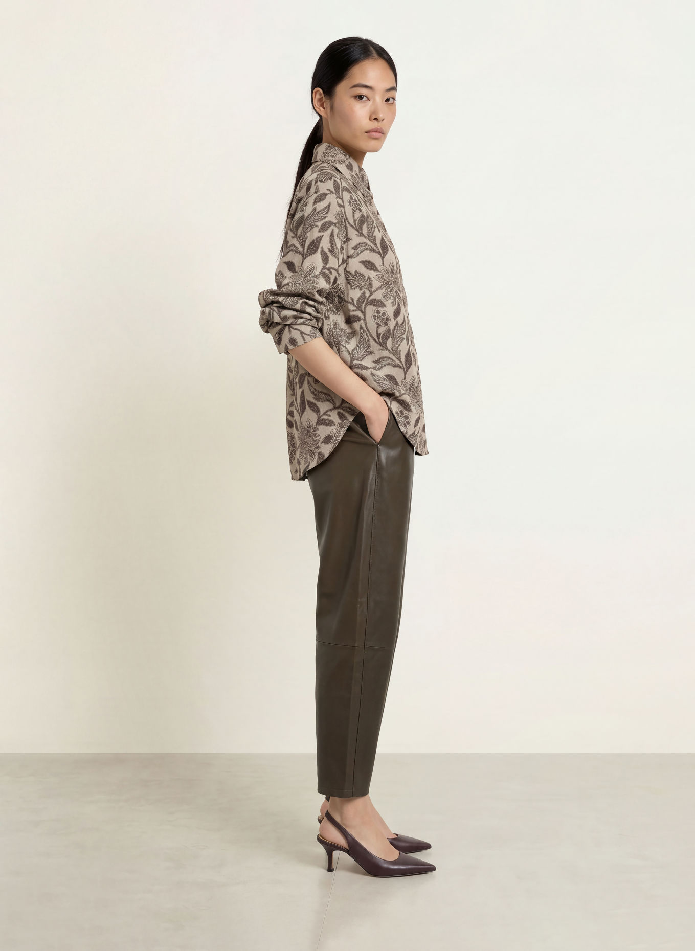 MOS MOSH Hemdbluse MMBRITZE: TAUPE / DUNKELBRAUN