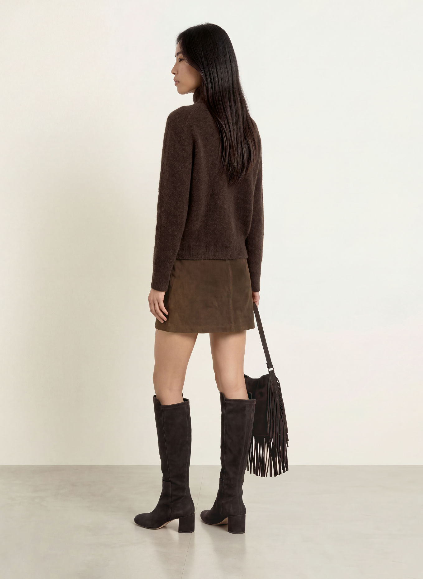 MOS MOSH Vest MMTHORA met alpaca: MARRON FONCÉ