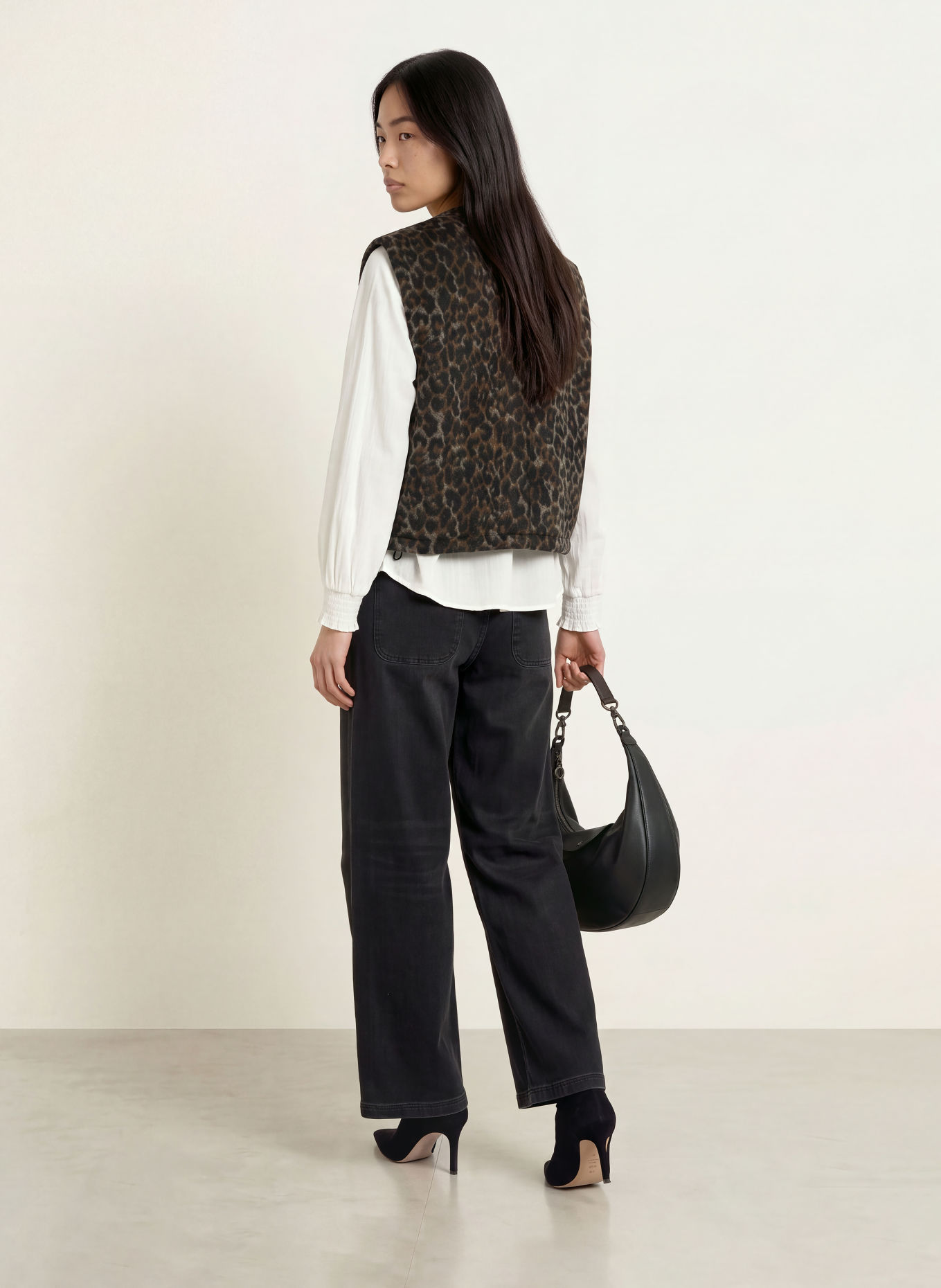 MOS MOSH Weste MMELISE: BEIGE / SCHWARZ